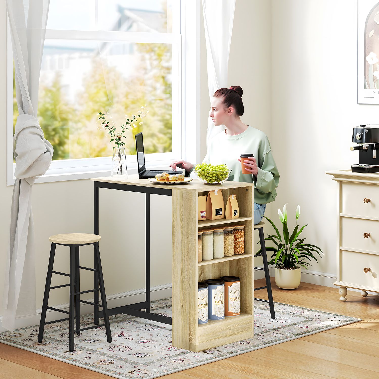 Barbordsset med förvaring, 3-delat – Stål & Ek