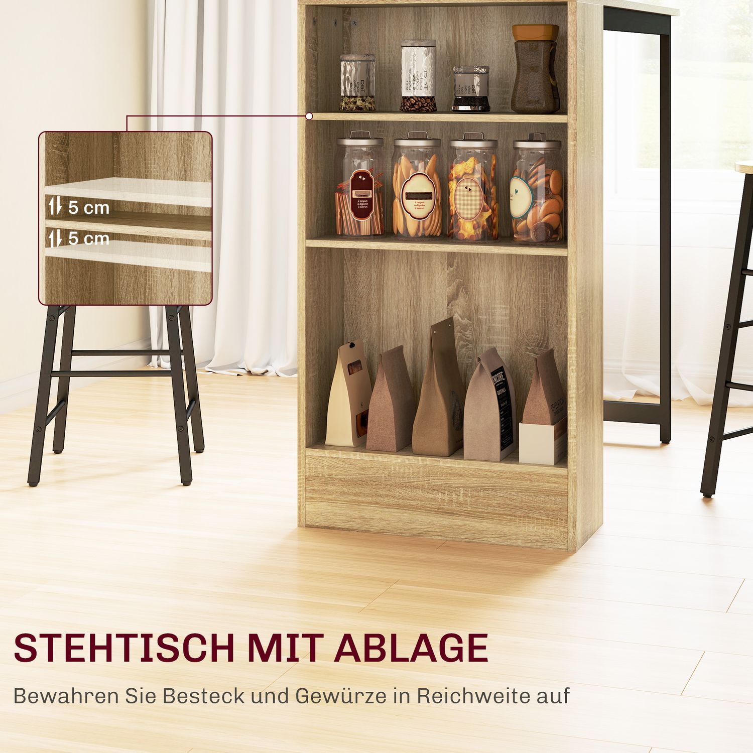 Barbordsset med förvaring, 3-delat – Stål & Ek