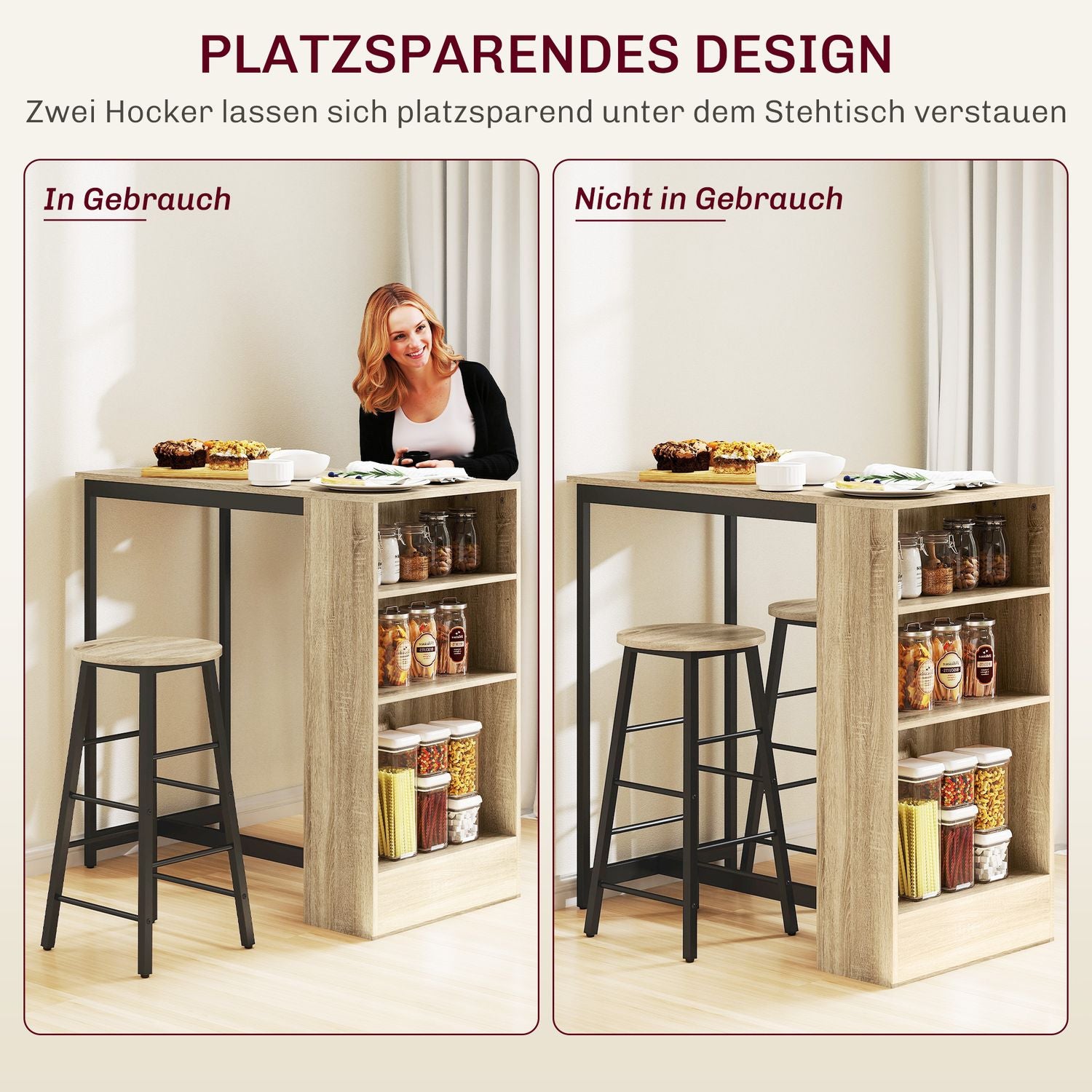 Barbordsset med förvaring, 3-delat – Stål & Ek