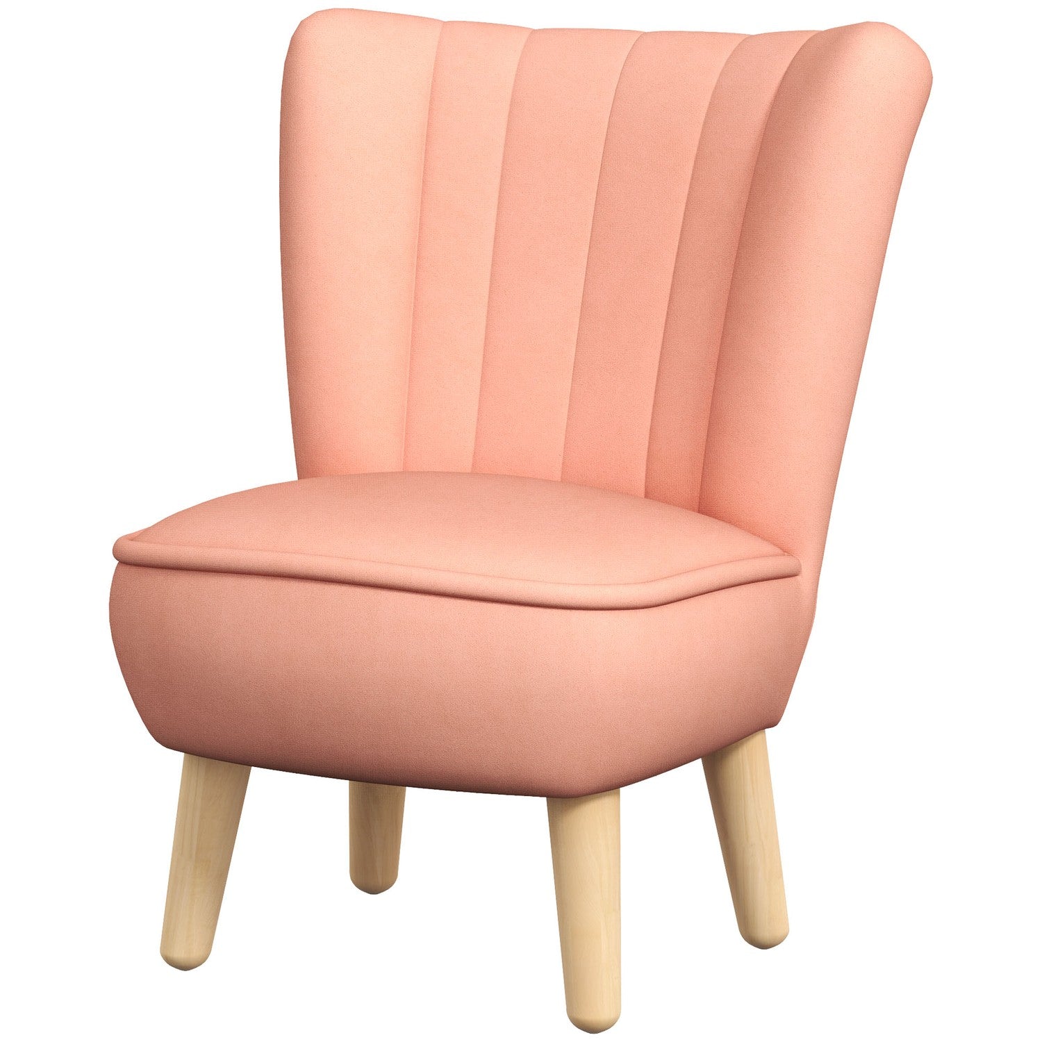 Pink Velvet Barnfåtölj, 3-7 år, träben