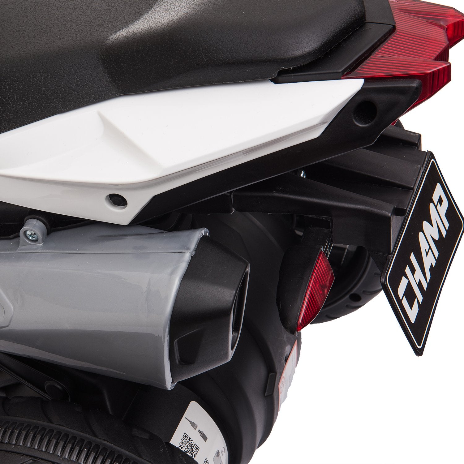 Barns 6V elmotorcykel, musik & ljus, svart/röd