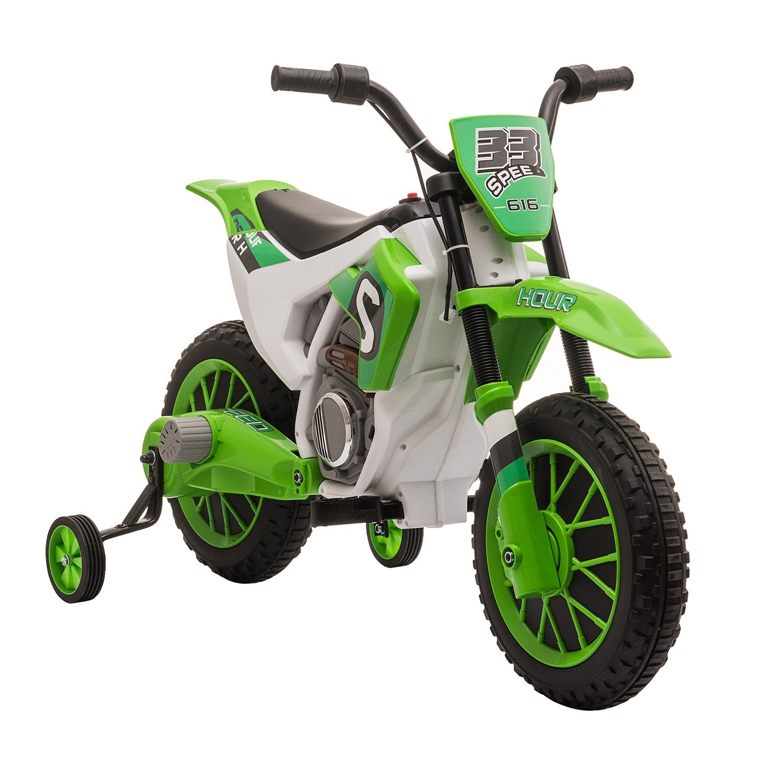 Barns 12V elmotorcykel med träningshjul