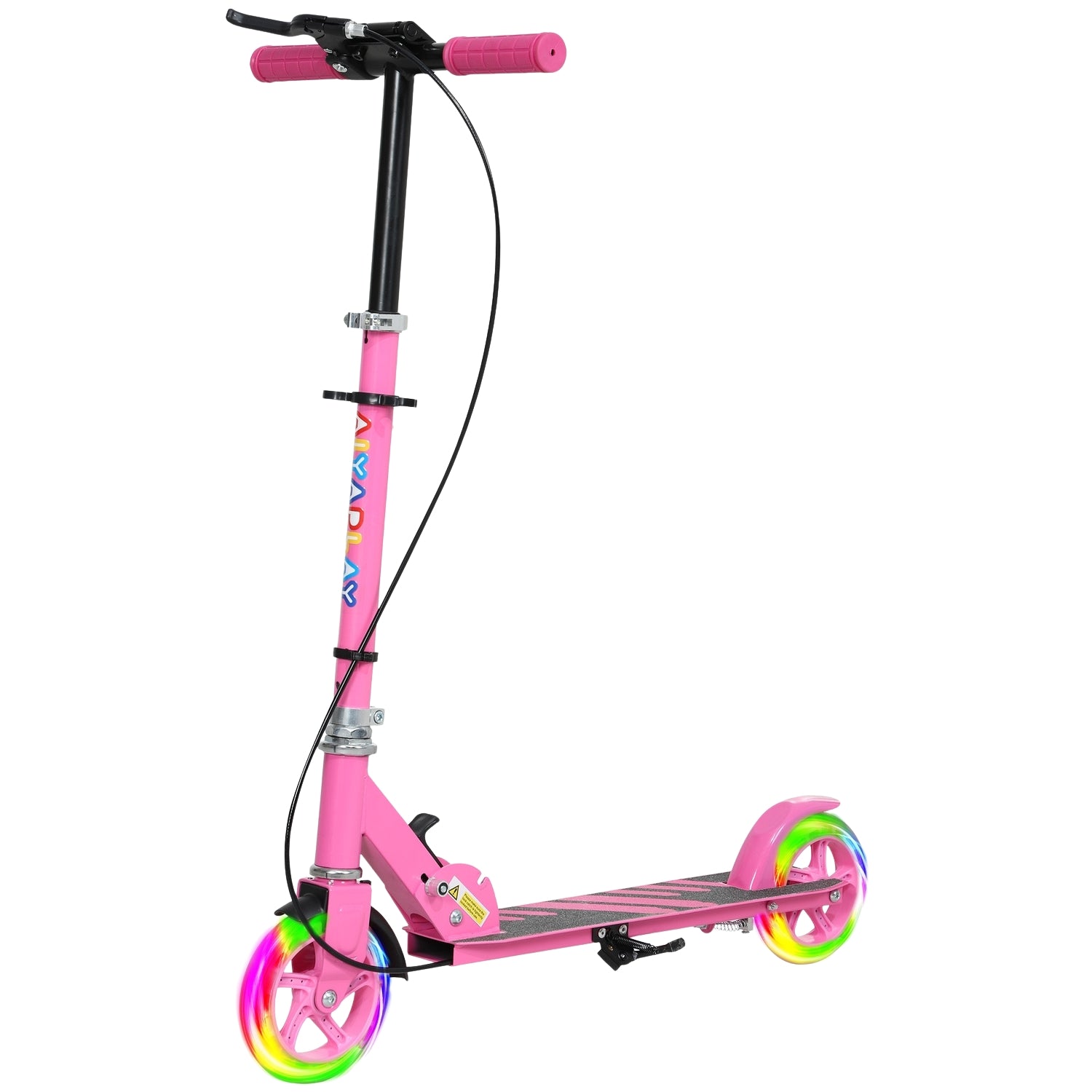 Barns hopfällbar sparkcykel med justerbart styre, rosa