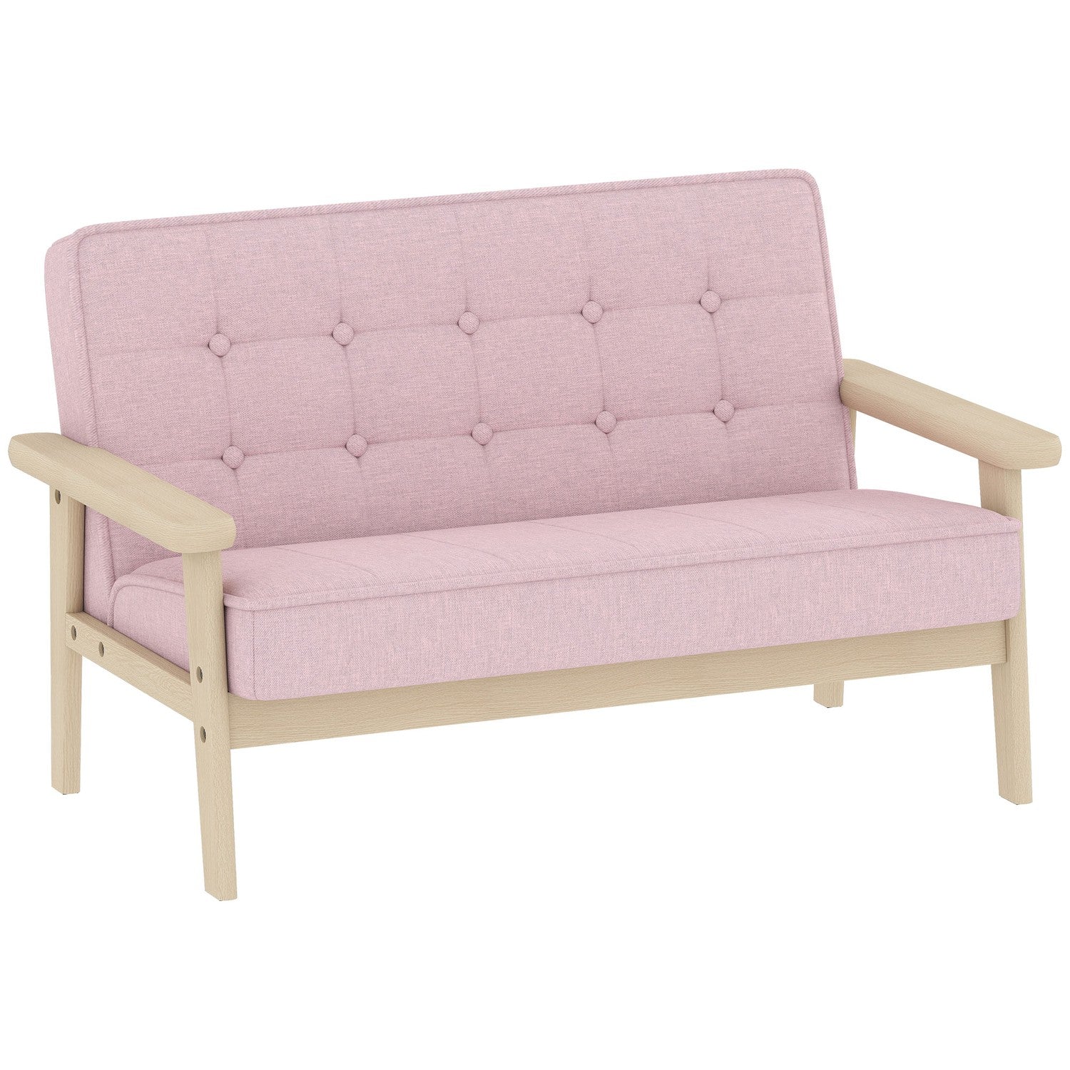 Barnsoffa, sammetsliknande, träram, åldrar 3-15, rosa