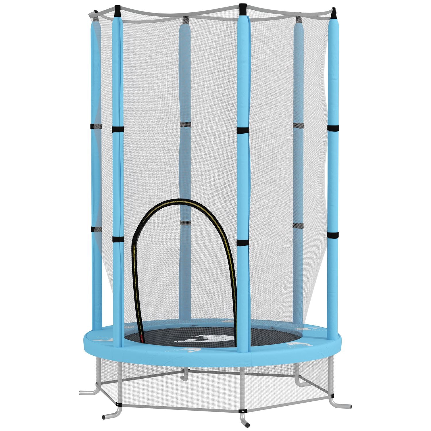 Inomhusstudsmatta för barn, Ø140 cm – Skyddsnät, Zip Door