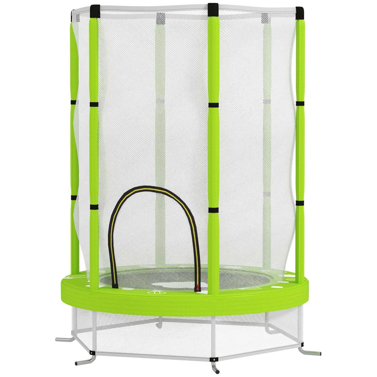 Barntrampolin 140cm med skyddsnät, grön