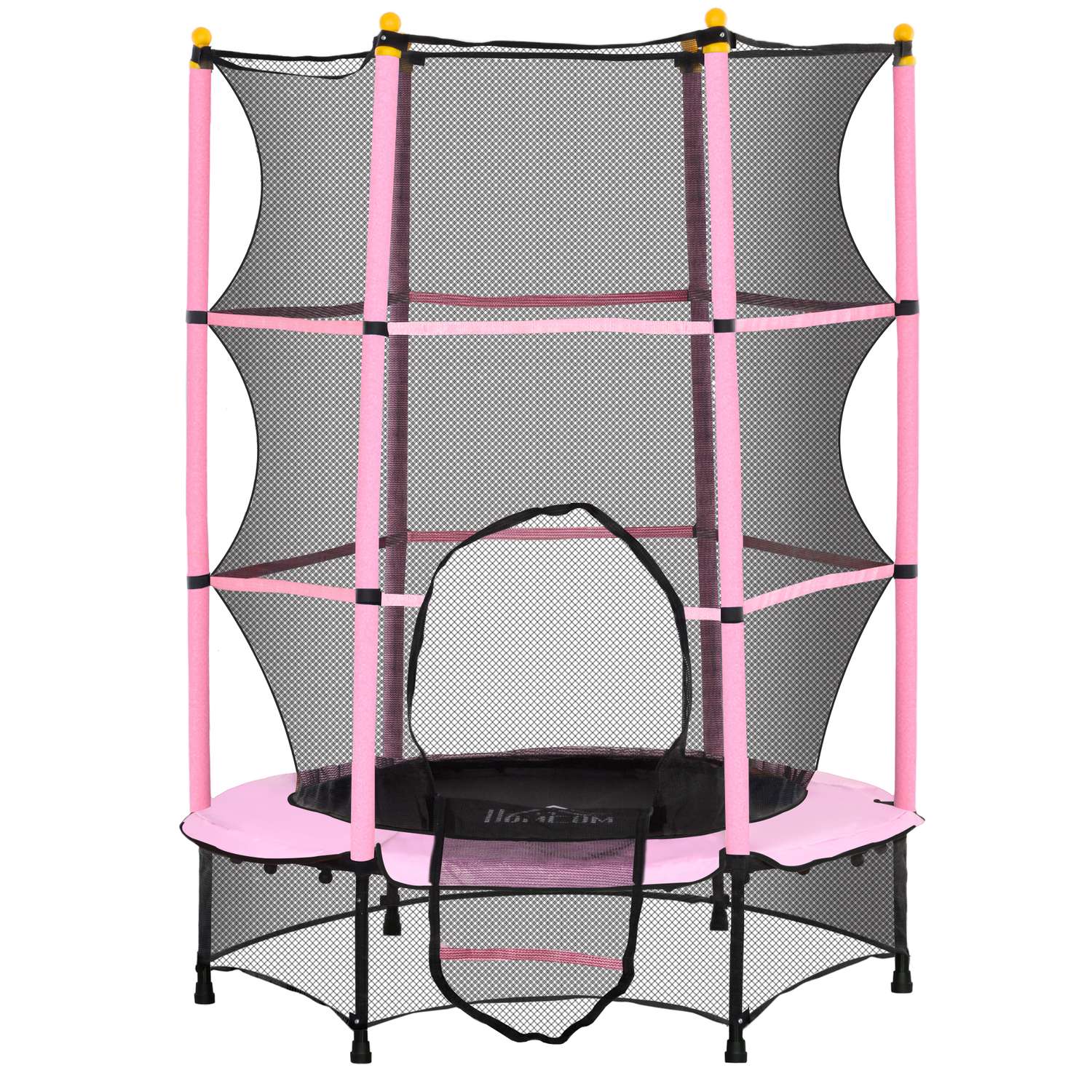 Barnstudsmatta med skyddsnät, Rosa, Ø140 cm