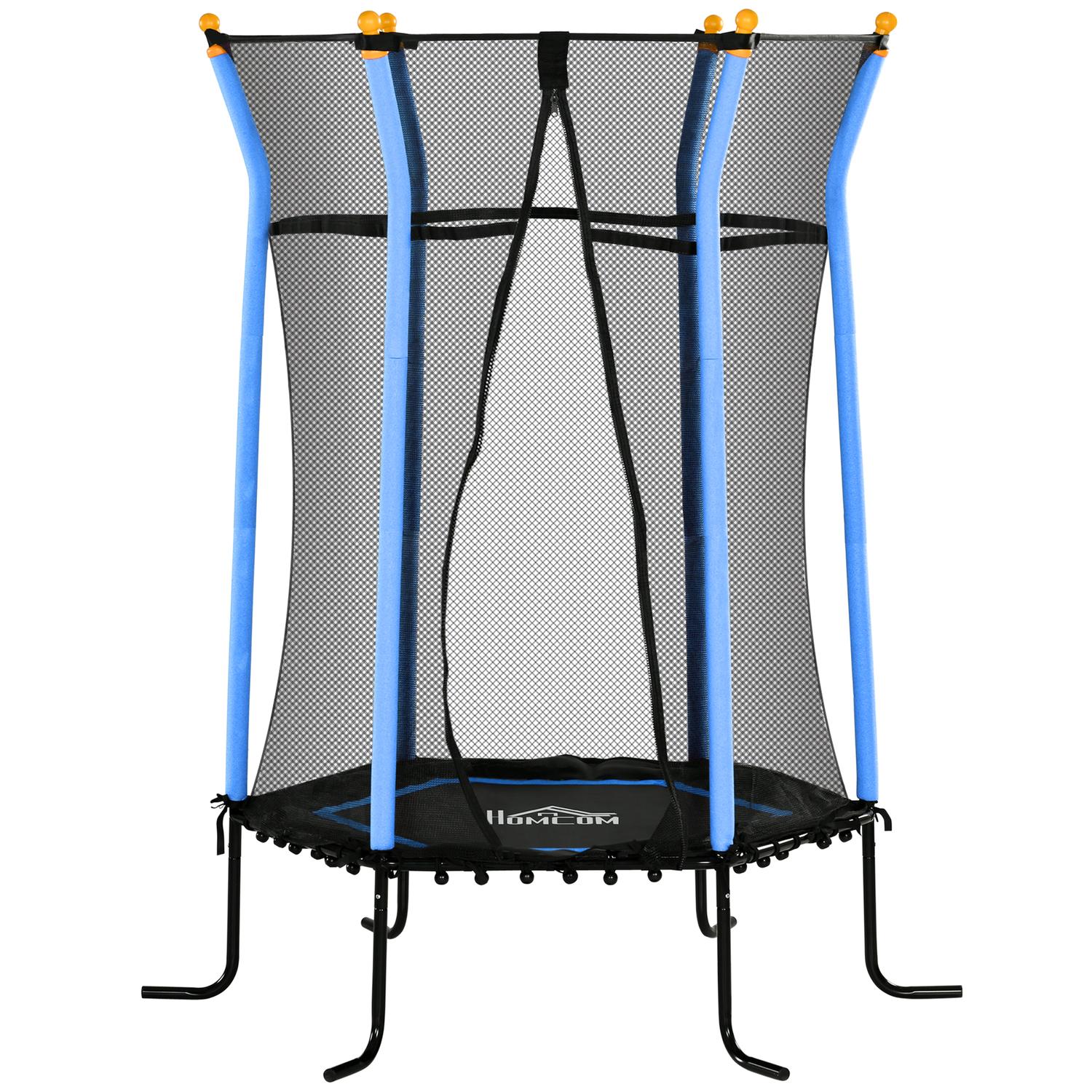 Inomhusstudsmatta för barn, Ø163,5 cm, Skyddsnät, Blå