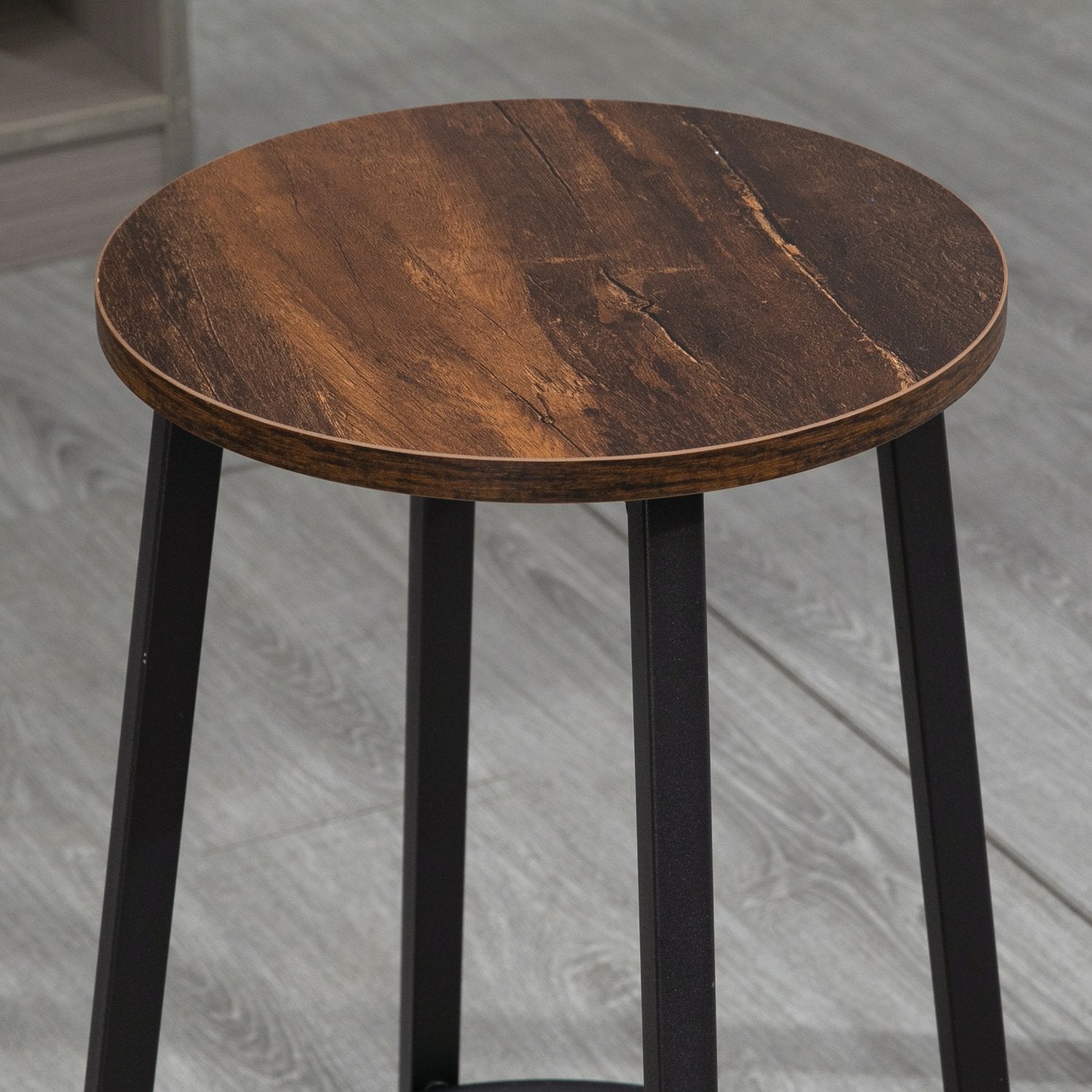 Barstolar, set om 2 – Rustik brun, industriell stålram