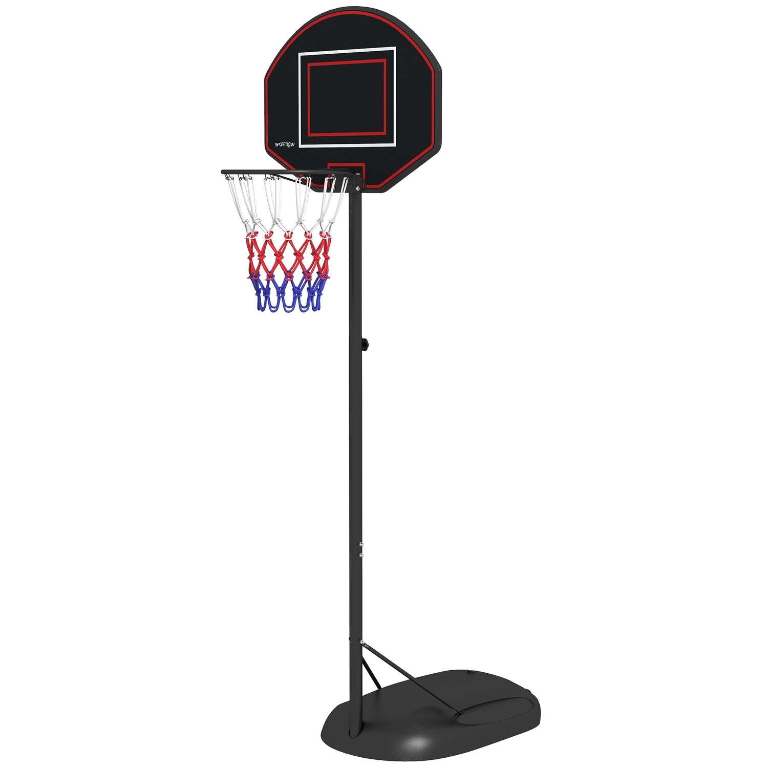Justerbart stativ för basketbåge, 221-282 cm, spricksäker ryggbräda
