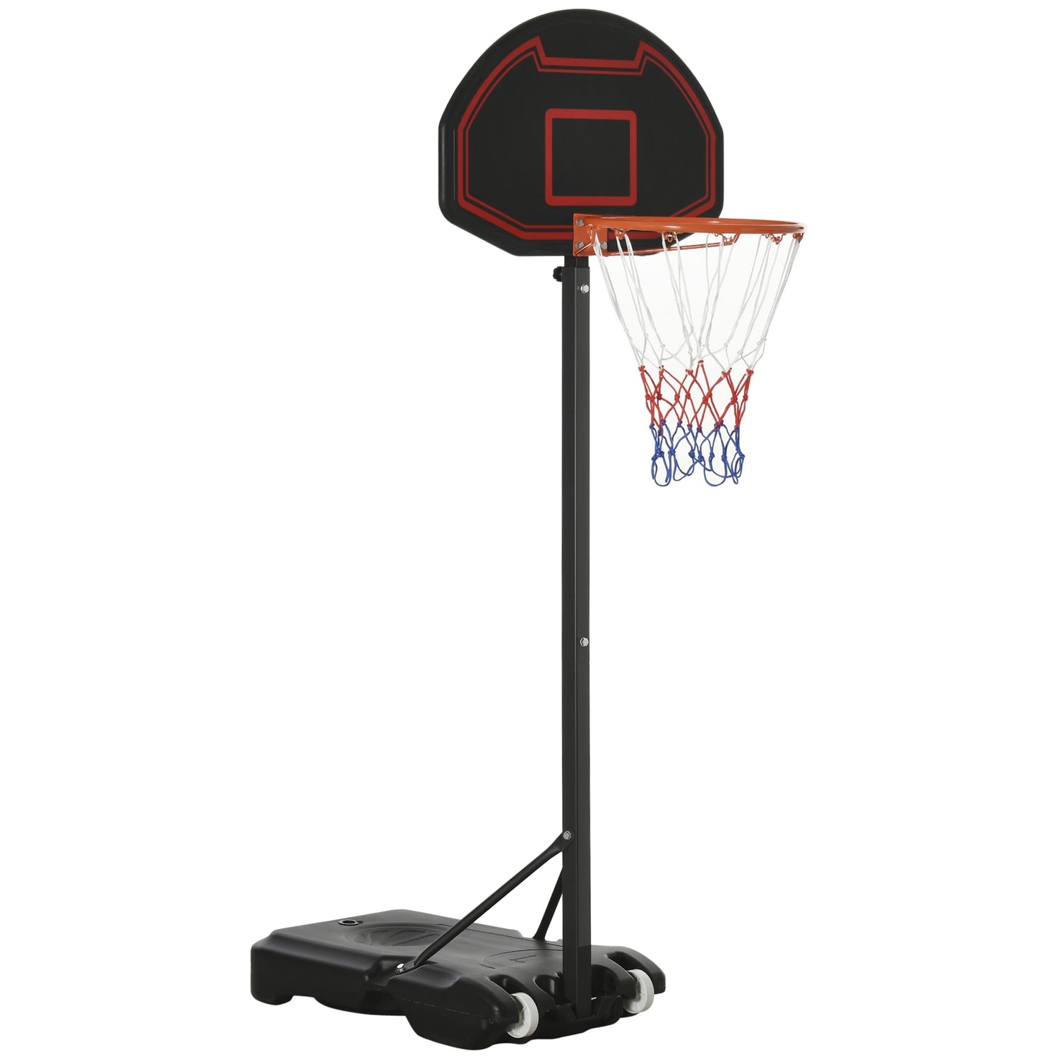 Justerbar utomhusbasketbåge med hjul, 195-250 Cm