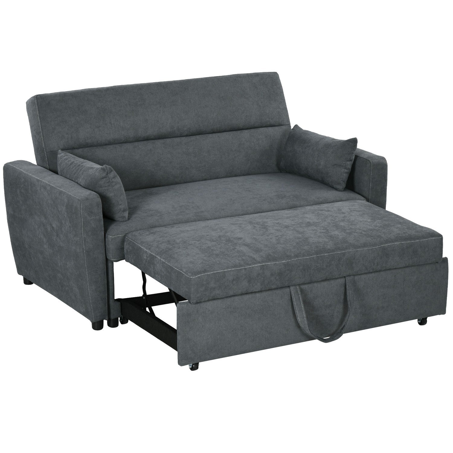 Bäddsoffa, sammetslook, justerbart ryggstöd, 2-sits