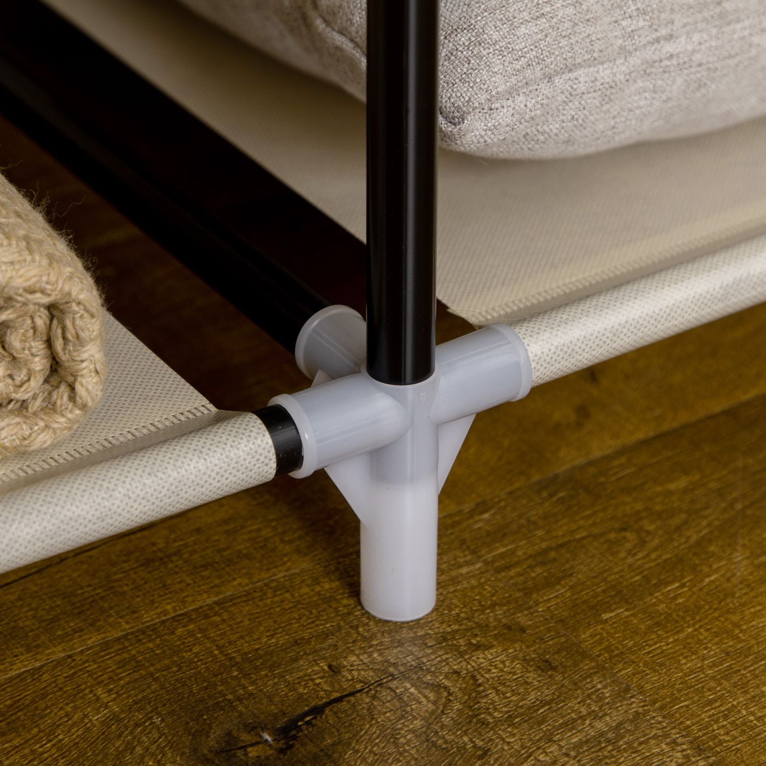 Beige Tyggarderob, 8 våningar, hopfällbart skåp