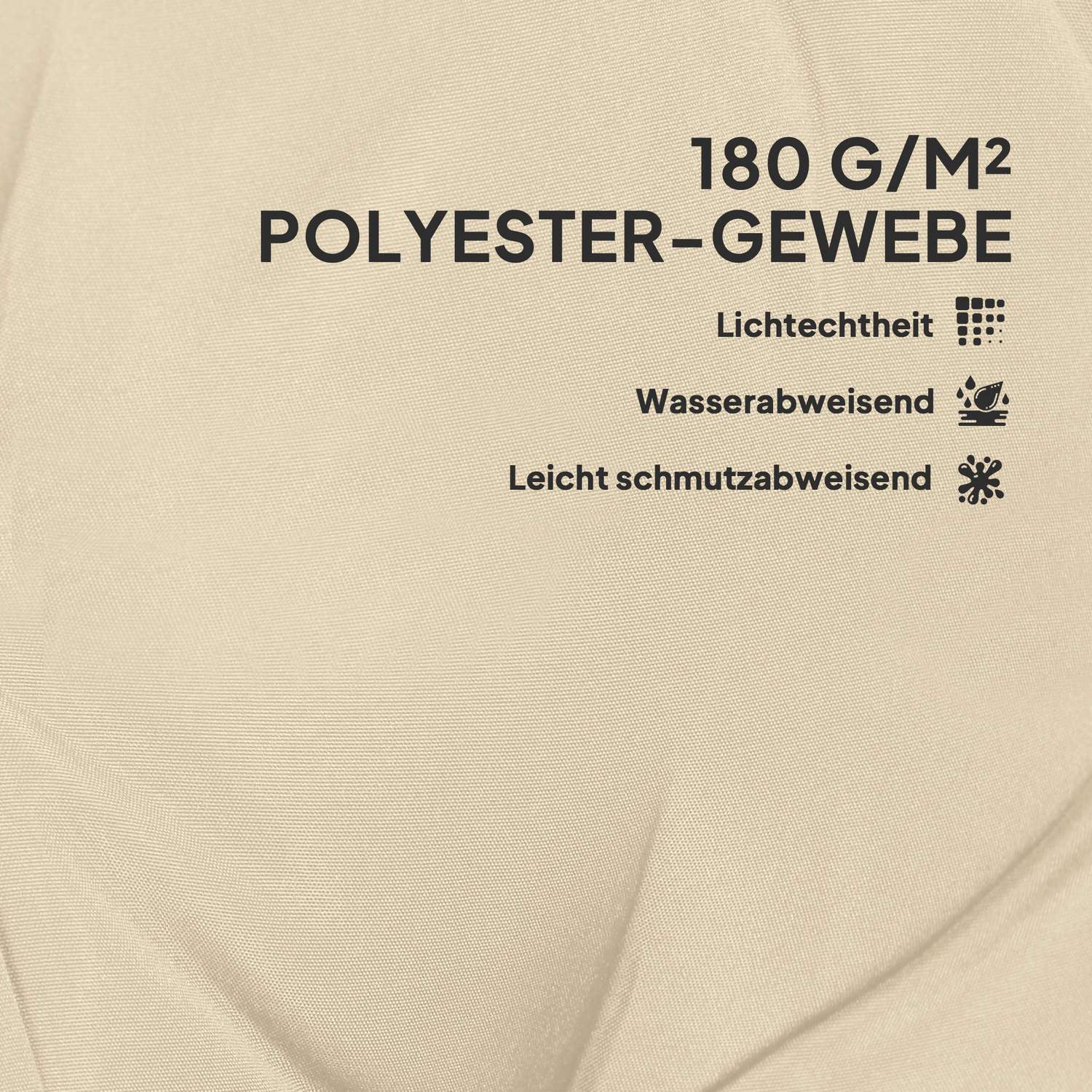 Beige sittdynorset, 108x50x5 cm, inomhus/utomhusbruk