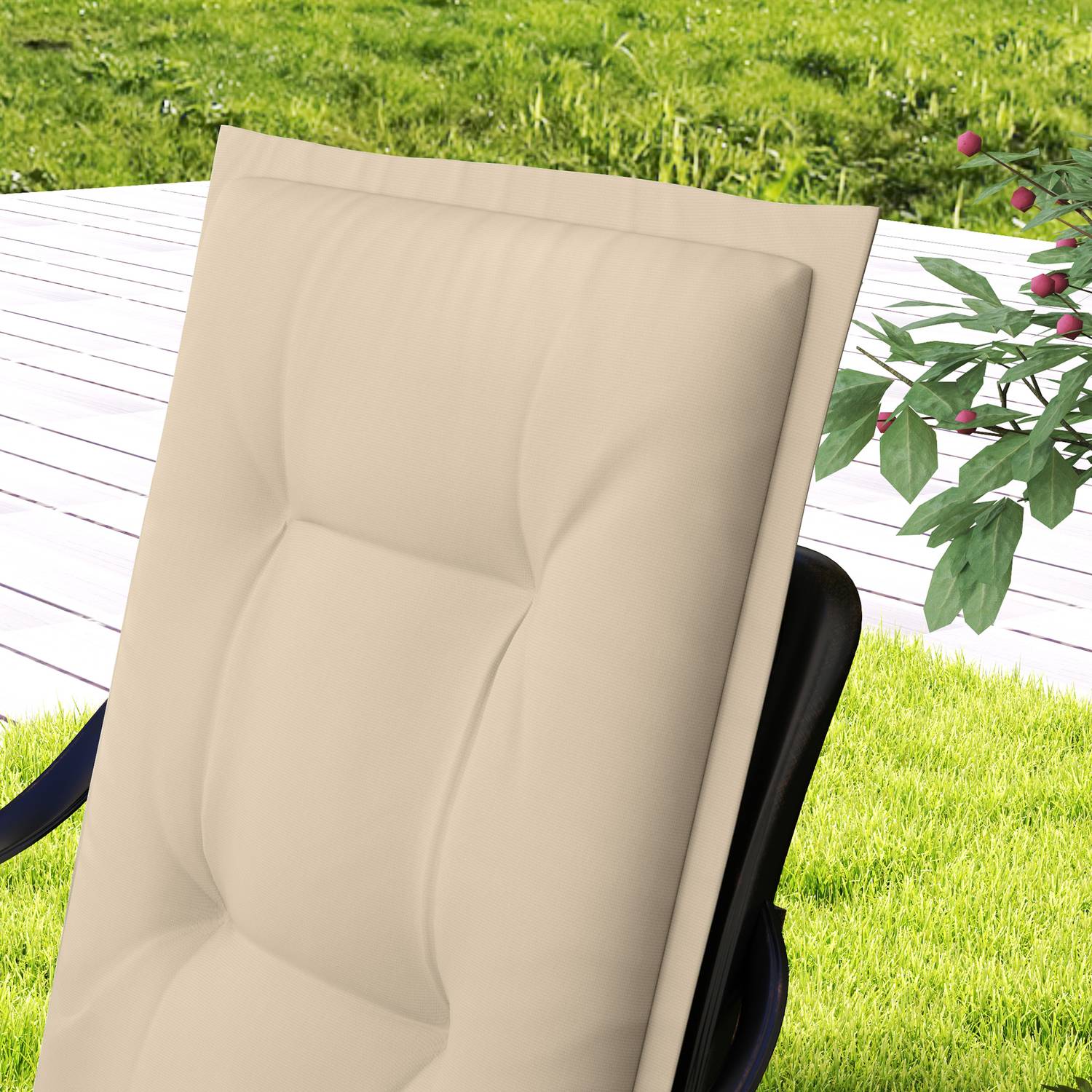 Beige sittdynorset, 108x50x5 cm, inomhus/utomhusbruk