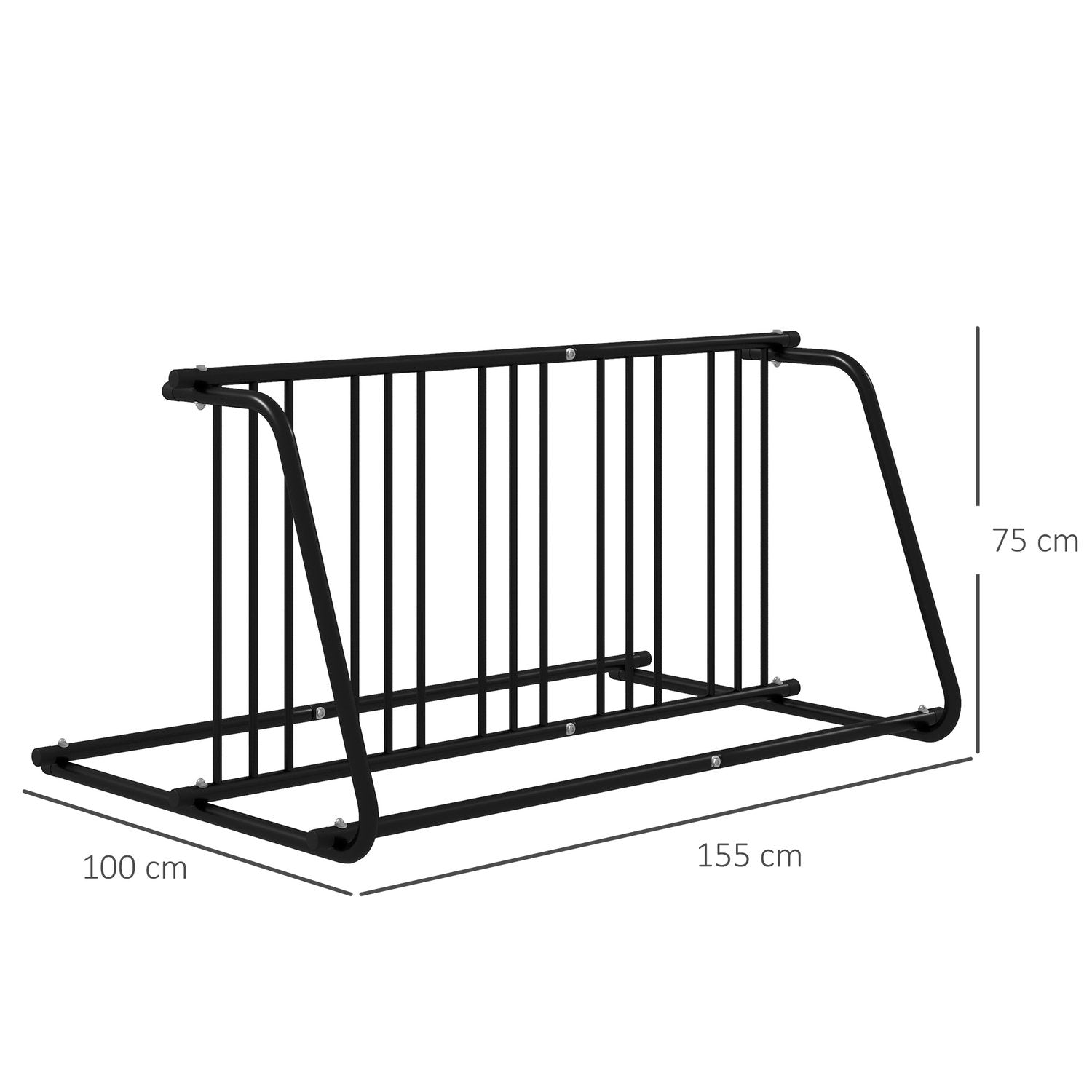 Cykelställ, Multipelställ, Cykelställ, Väderbeständigt, Upp Till 6 Cyklar På Båda Sidor, 155 X 100 X 75 Cm, Stål