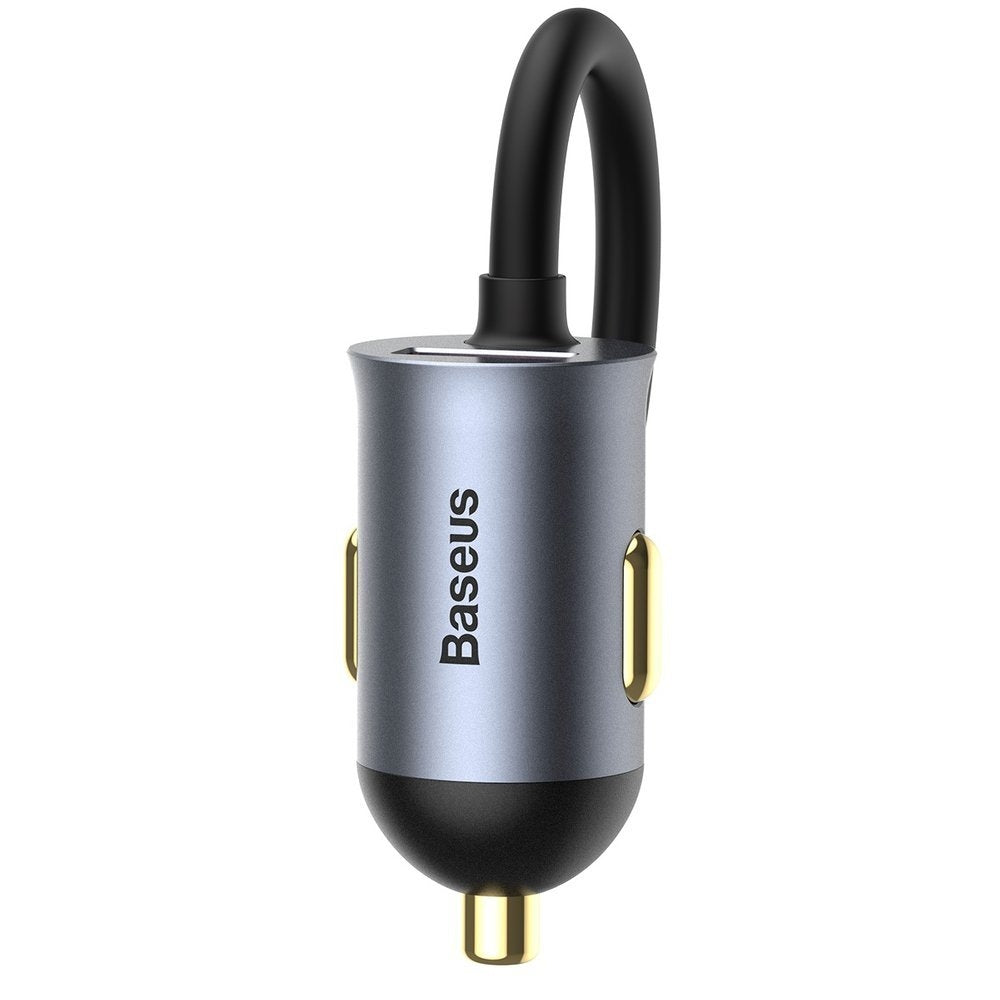 Billaddare splitter 3x USB + USB-C 120W PPS QC PD grå