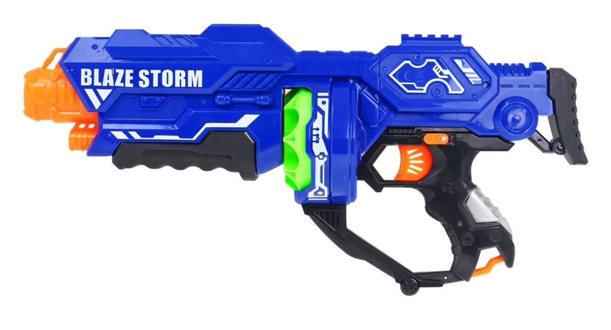 Blaze Storm Blue Pistol med 12 myke kuler for barn