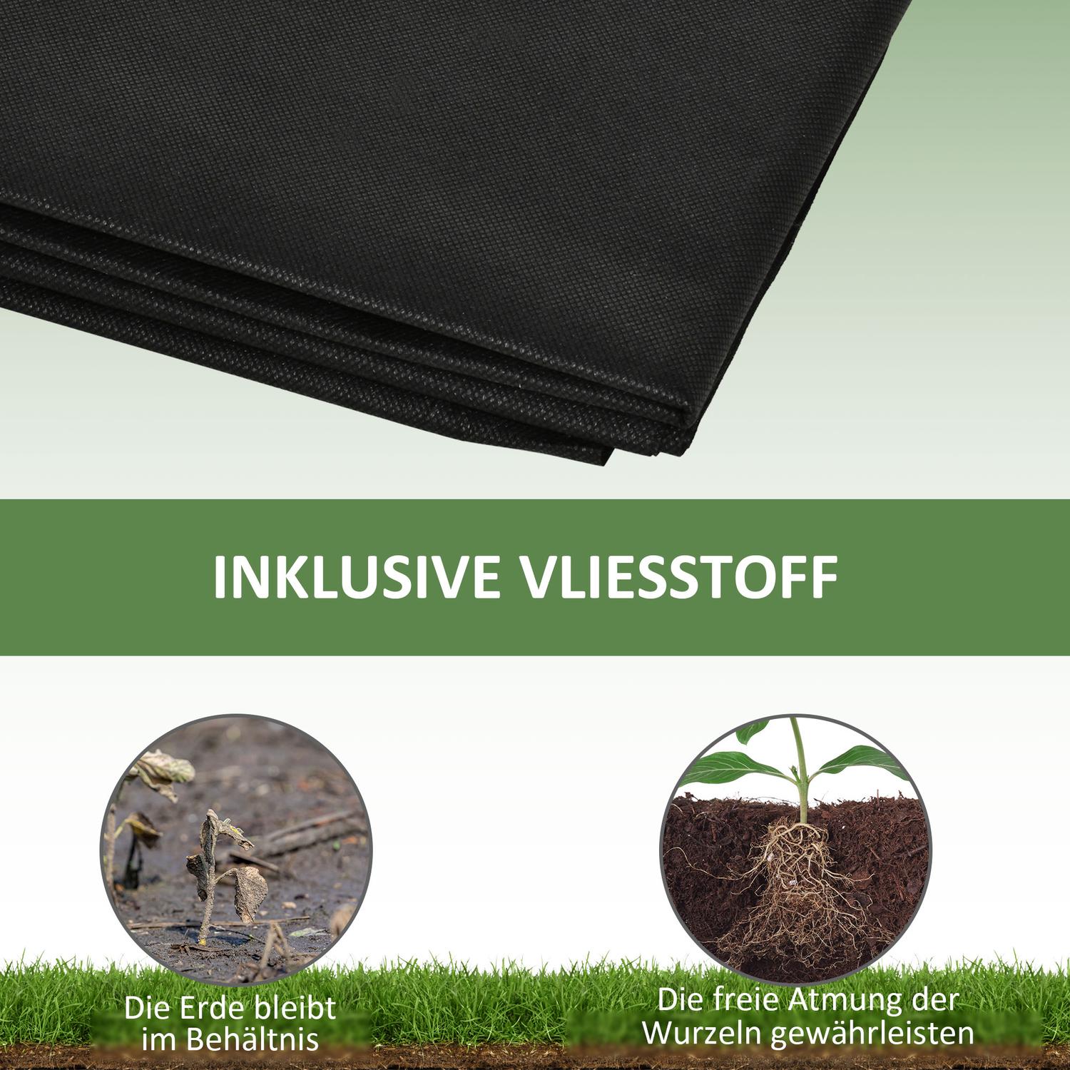 Blommalåda i trä med två sektioner för växter, 244x61,5x27cm