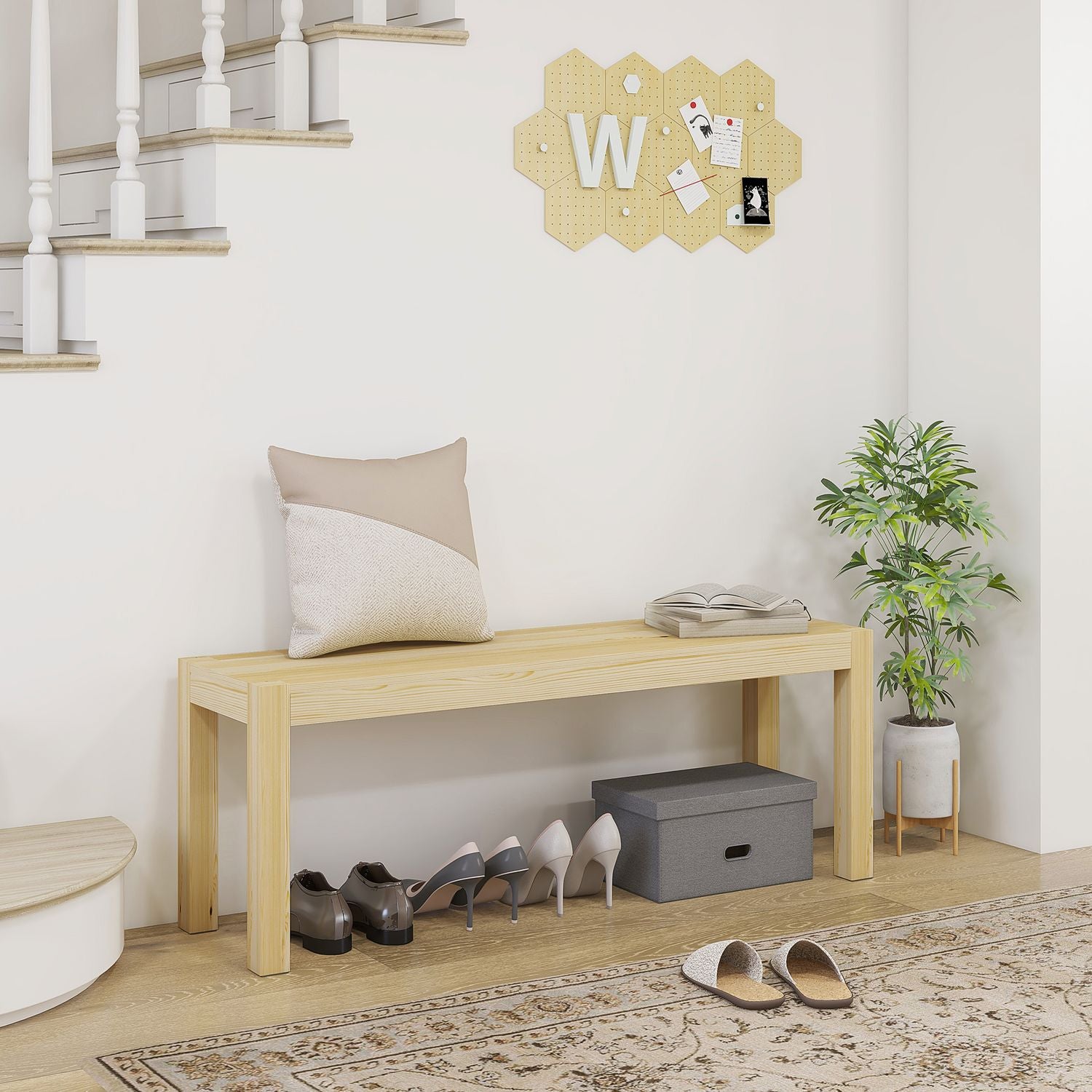 2-sits matsalsbänk i furu, 120x33x45 cm, kapacitet 240 kg