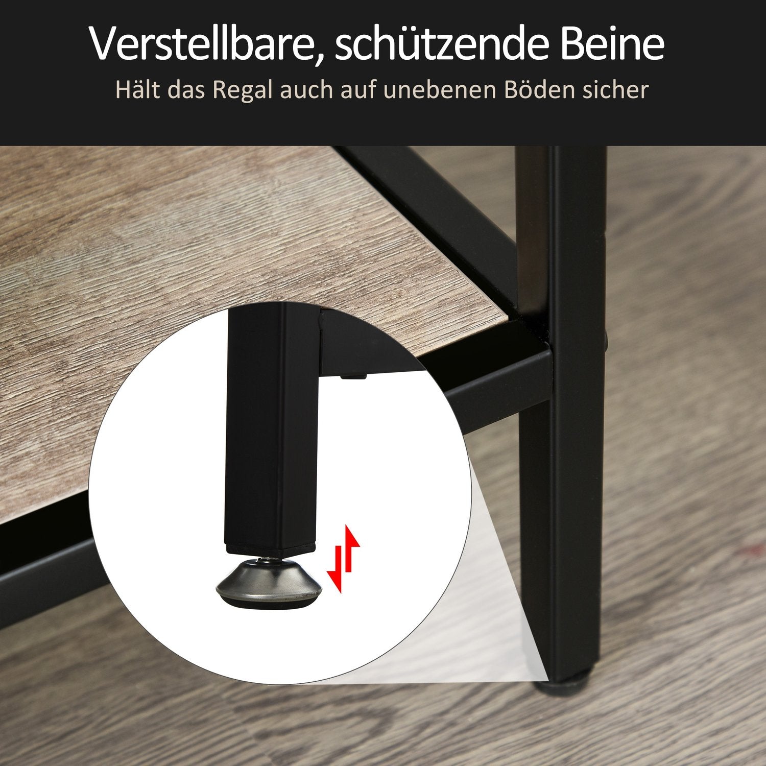 Bokhylla i industriell stil, Svart & Ek, 120x32x95 Cm