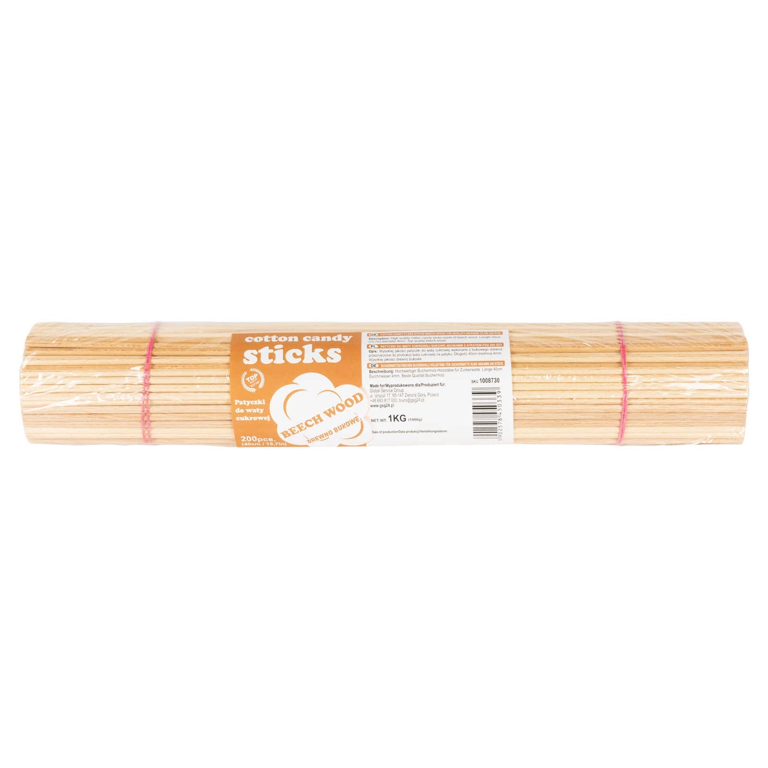 Bok sockervadd 40cm/4mm med PZH certifikat, 200 st
