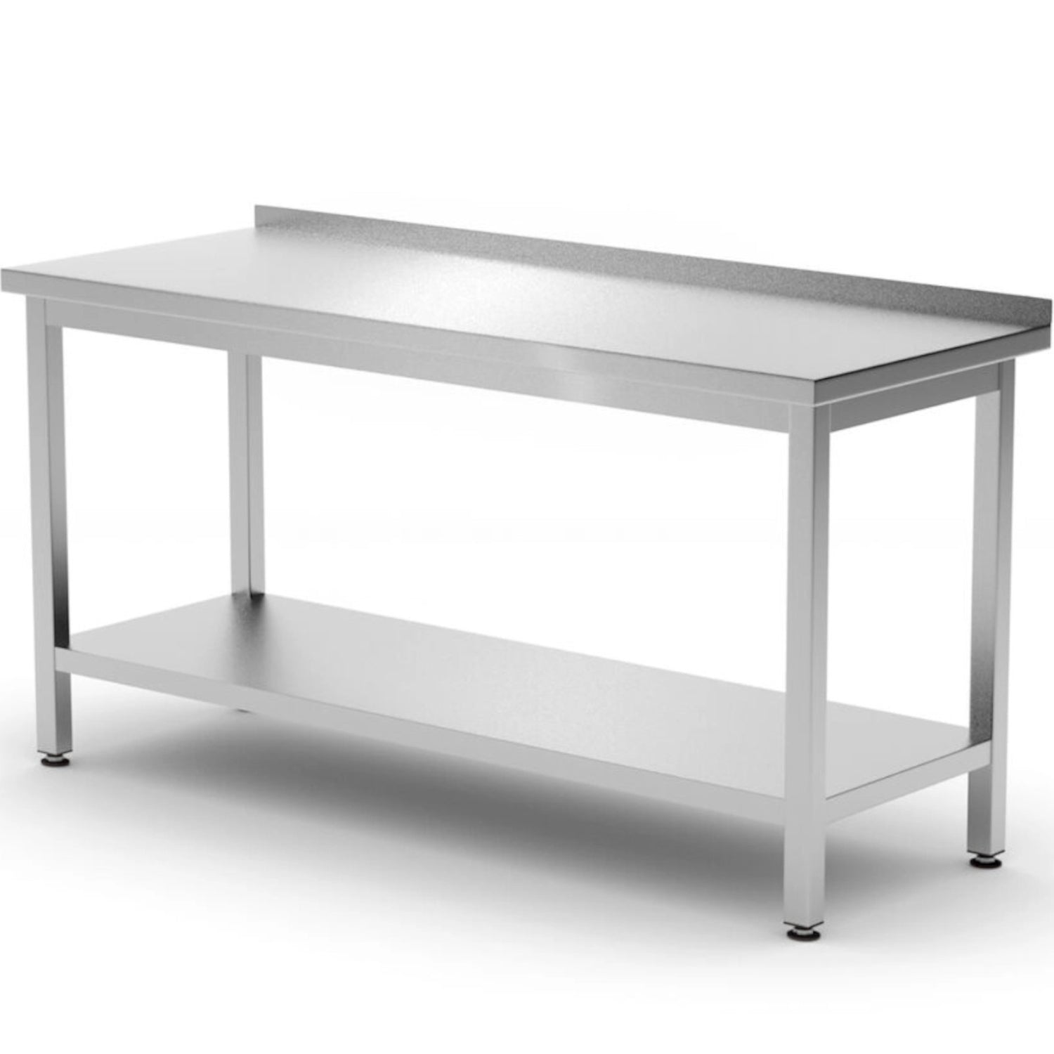 Bord, vägghängd bänkskiva med hyllkant Budget Line STÅL 1200 x 600 x 850 mm - Hendi 817285