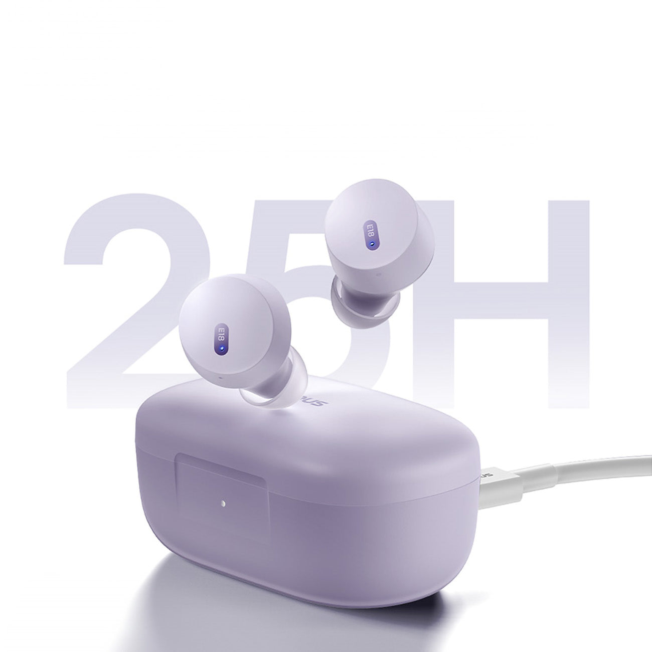 Bowie E18 TWS ENC IPX4 USB-C trådlösa hörlurar, lila