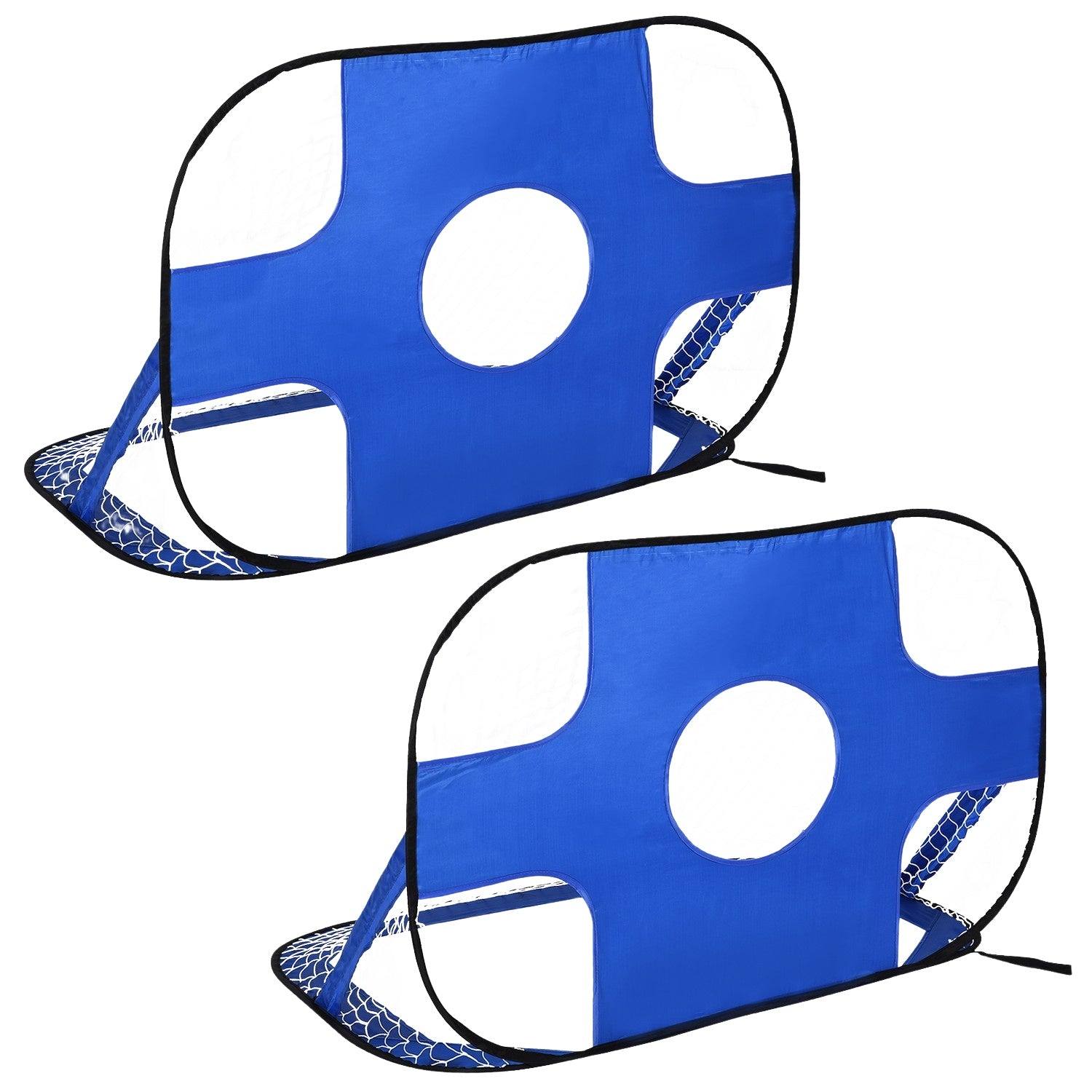Bärbara pop-up fotbollsmål, set med 2, hopfällbara, 123x80 cm