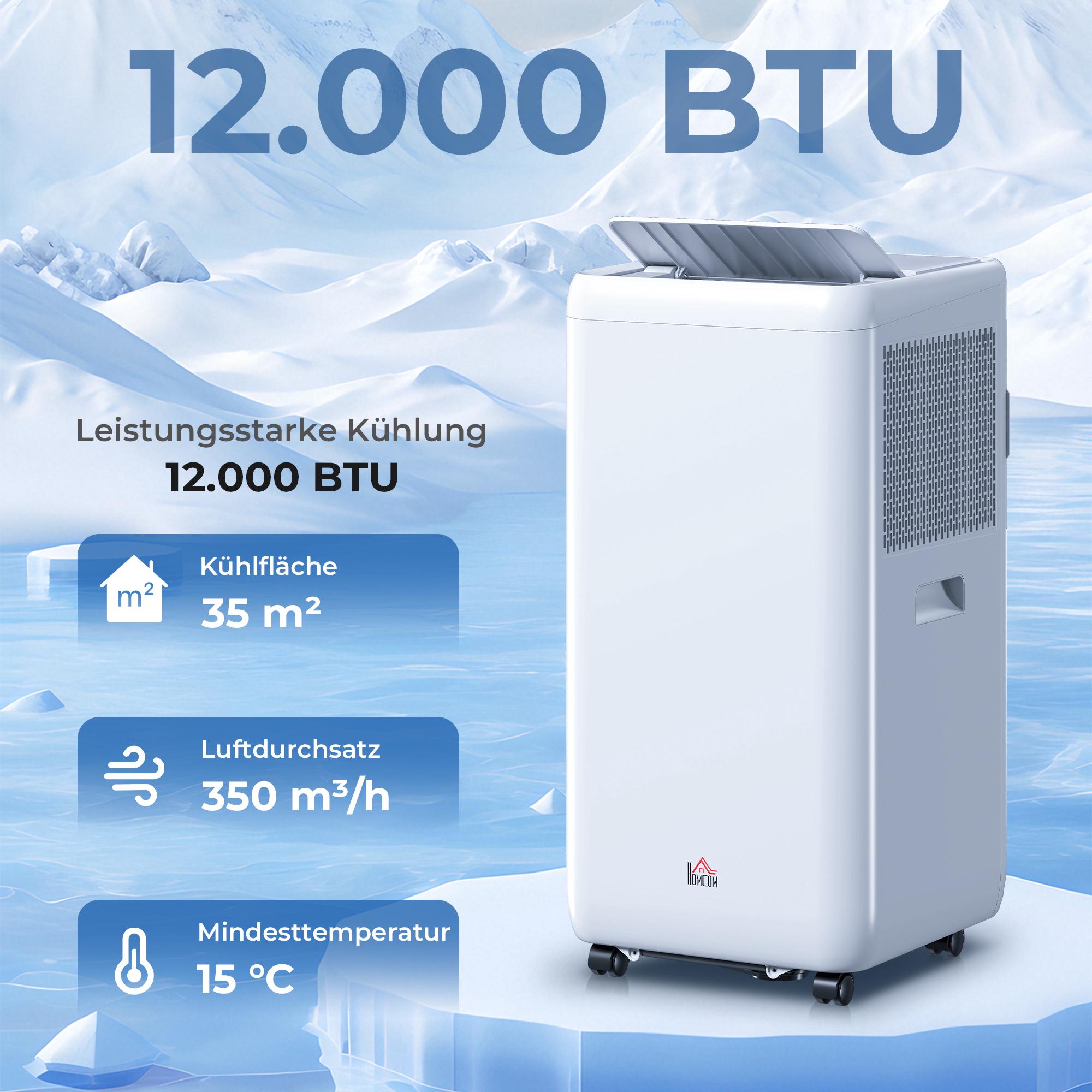 Bärbar luftkonditionering, 12 000 BTU, 5-i-1, 35㎡ täckning