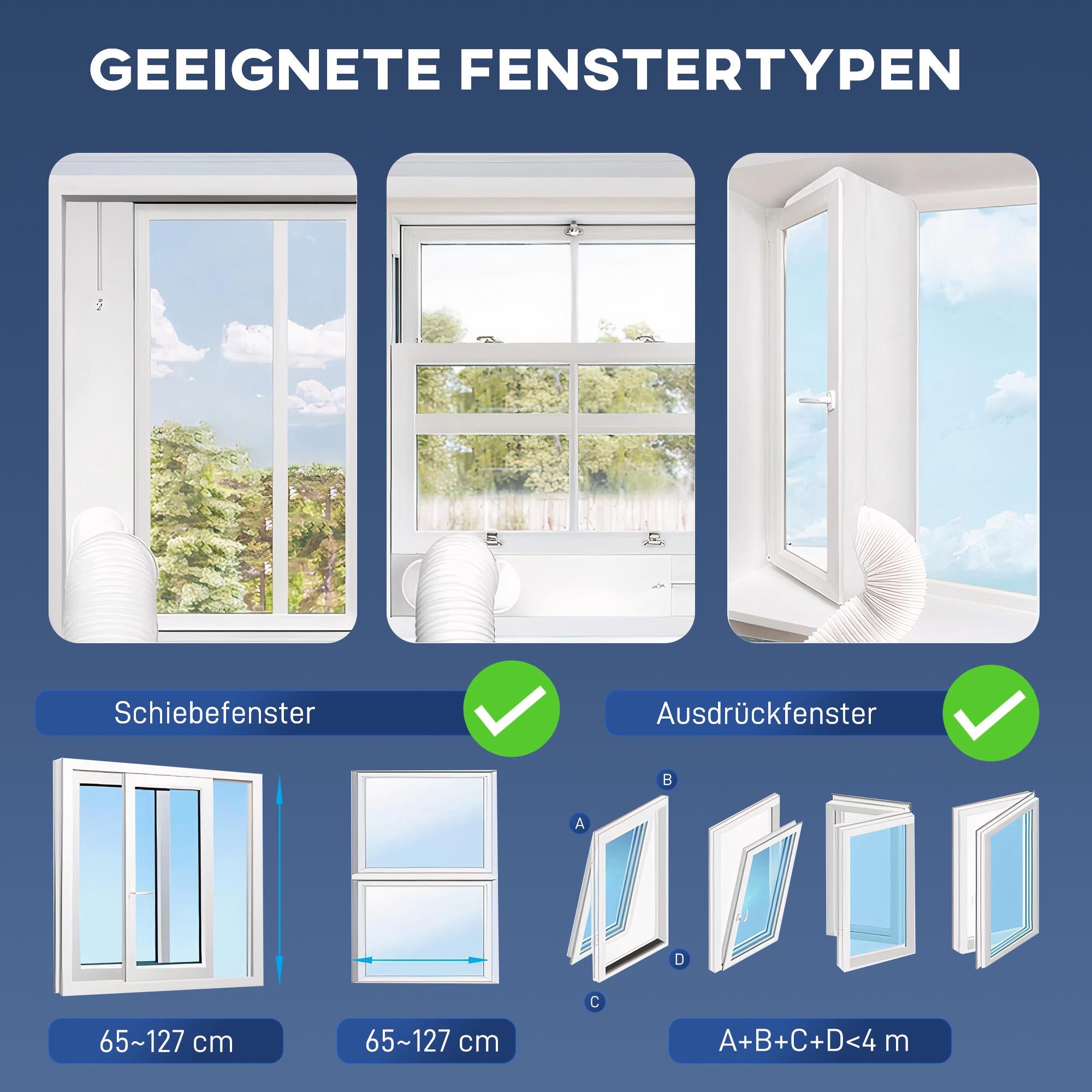 Bärbar luftkonditionering, 3-i-1, 9 000 BTU, tvättbart filter