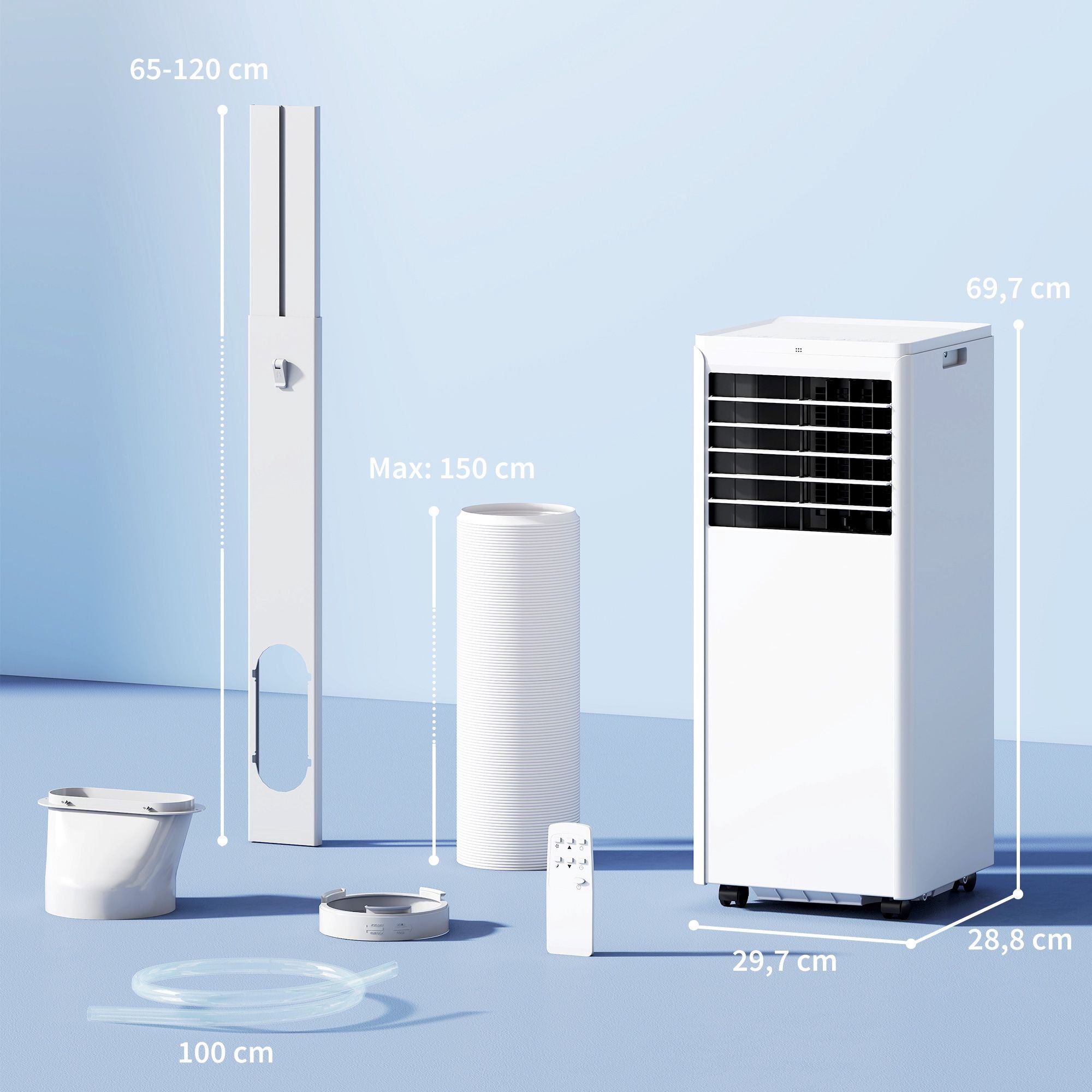 Bärbar luftkonditionering 7000 BTU, 4-i-1-kylning, avfuktare