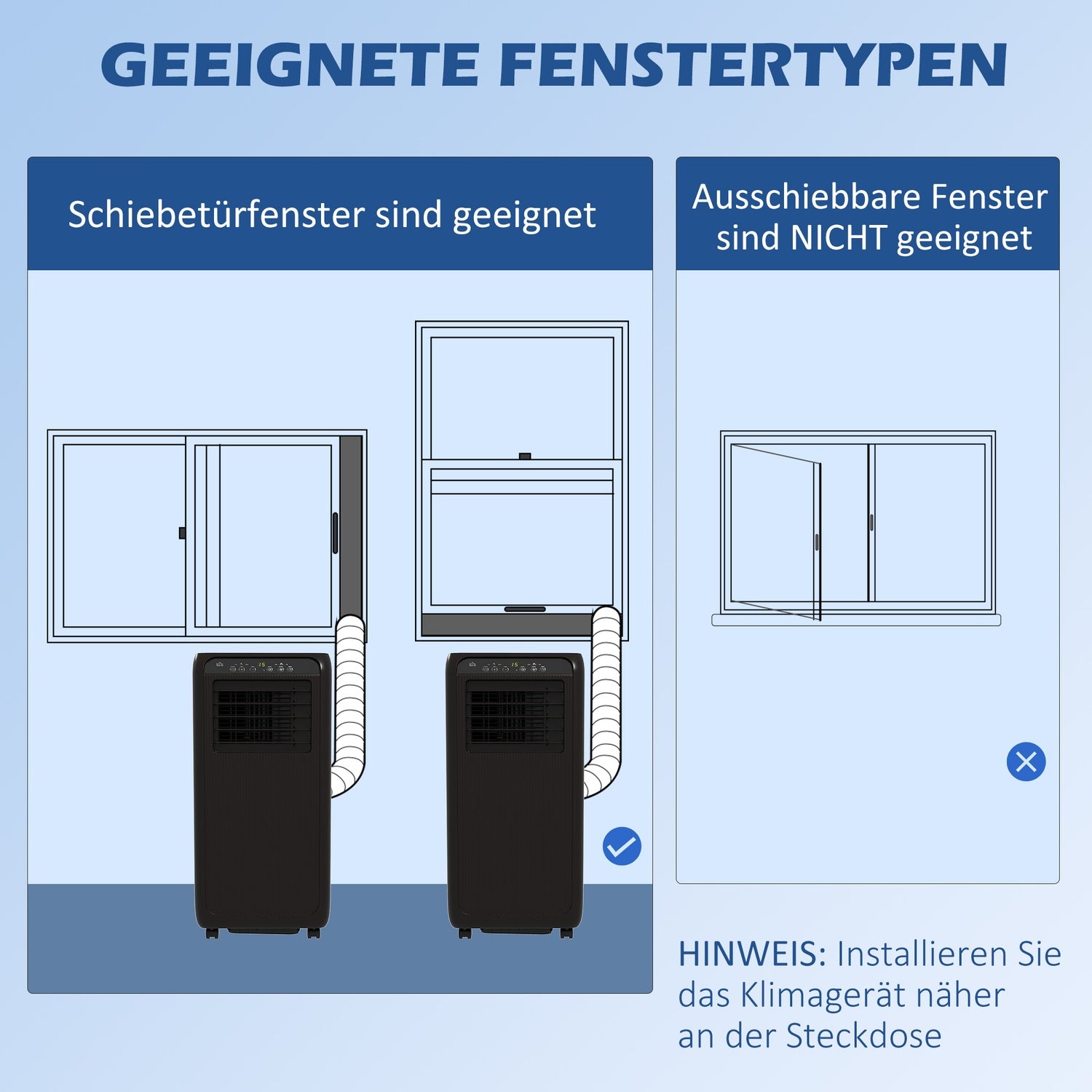 Bärbar luftkonditionering 9000 BTU – Avfuktare och fläkt