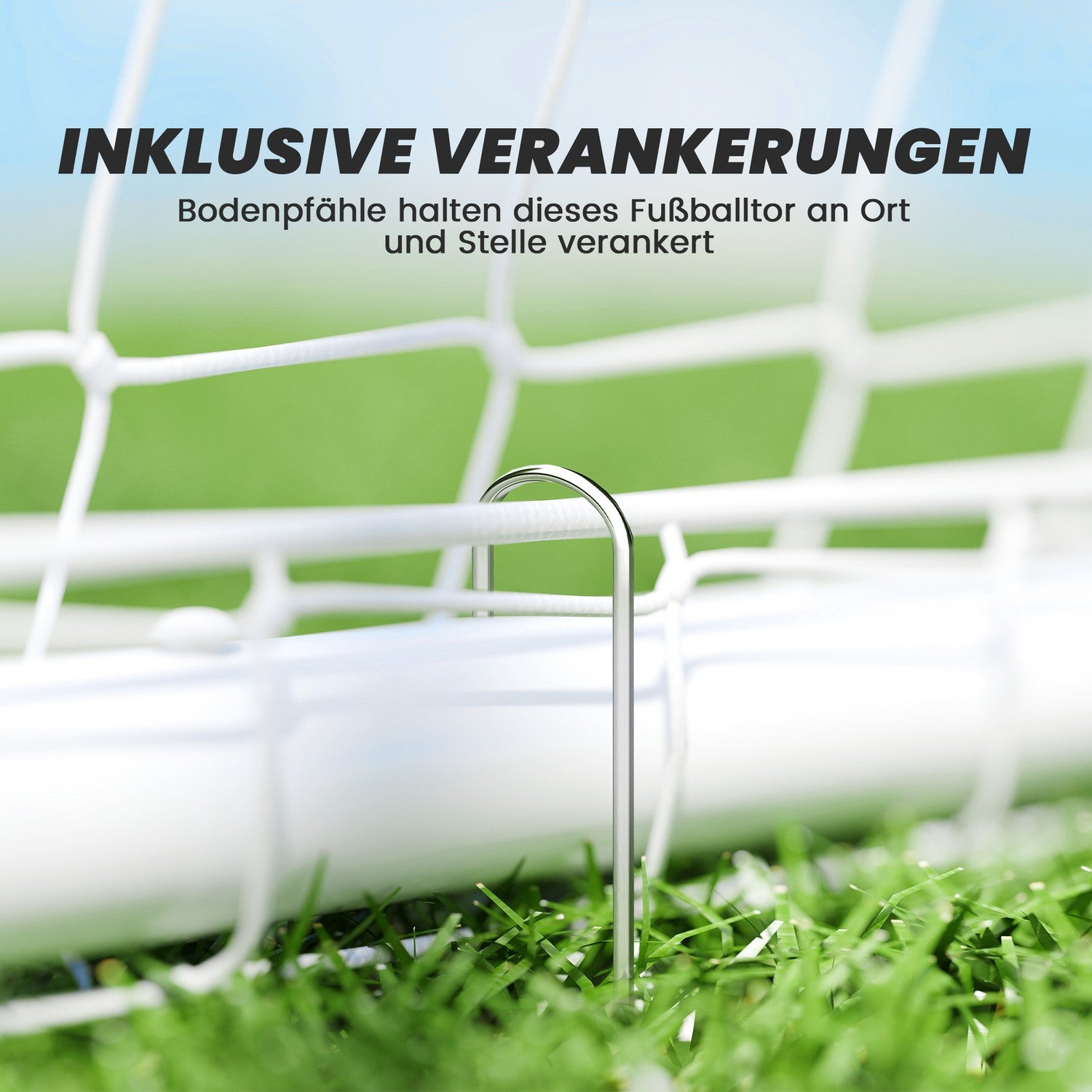 Bärbart trädgårdsfotbollsmål – väderbeständig, enkel installation, 180x92x124 cm