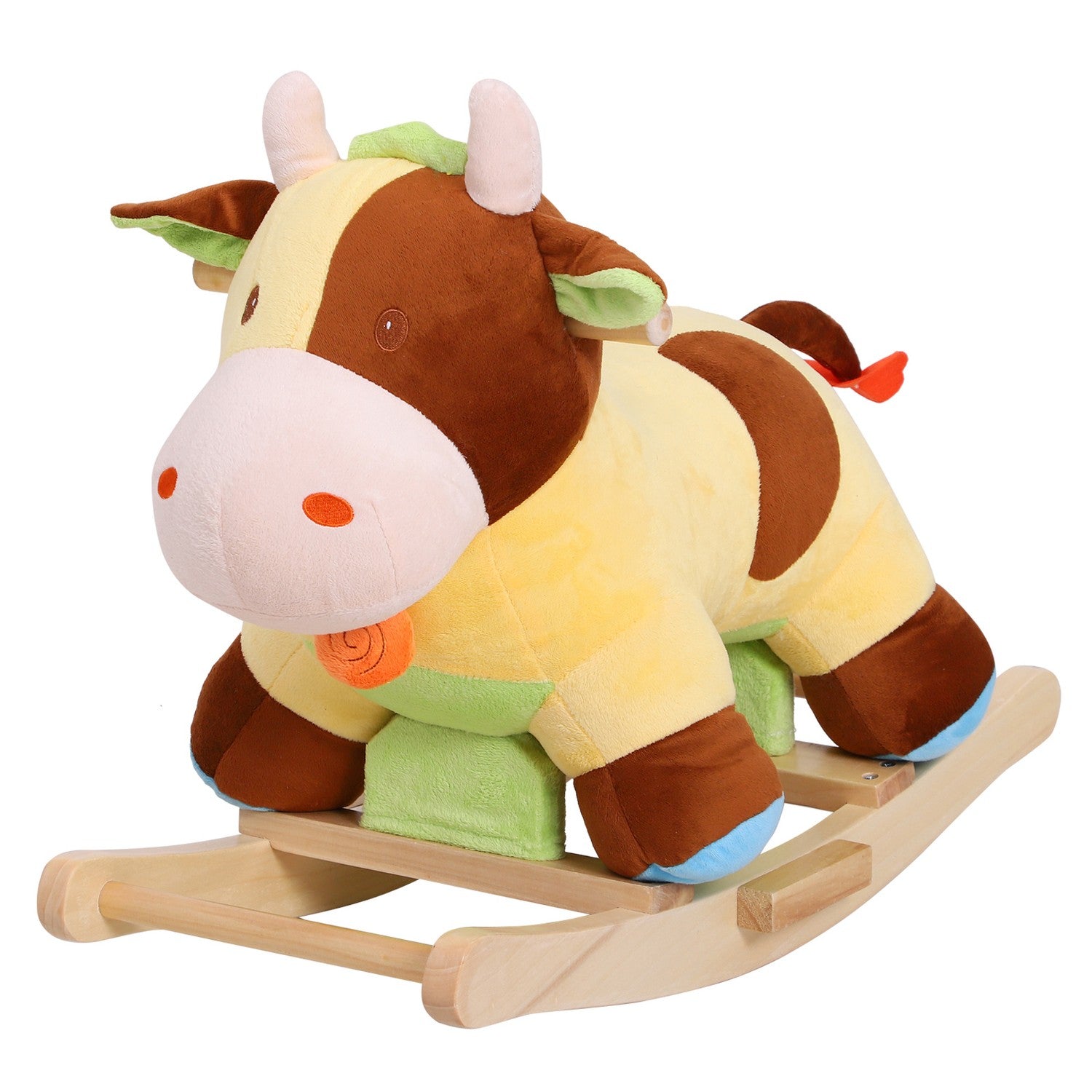 Brun & Gul Baby Rocking Cow Toy – 60x34x46 Cm