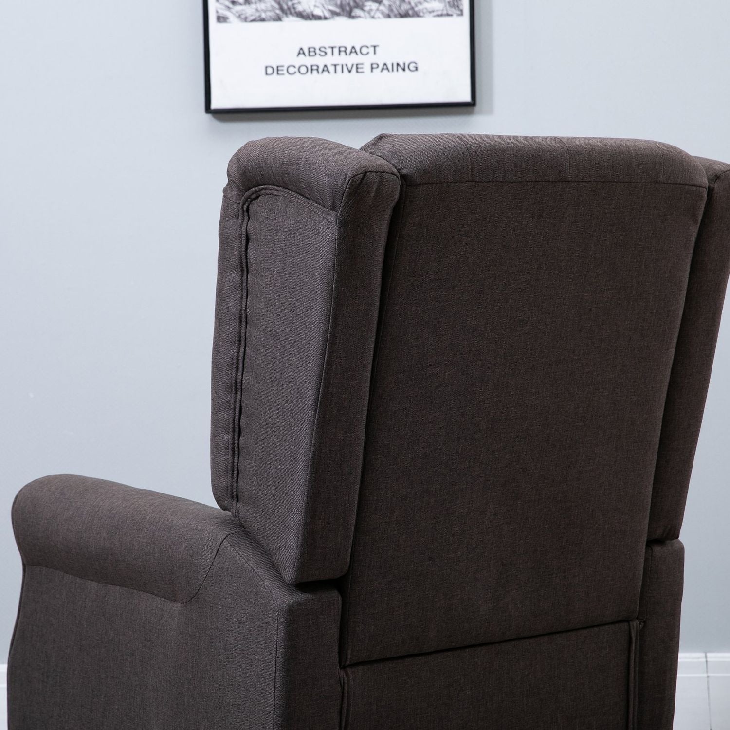 Brun polyester relaxstol, tuftad, 76x86x108 cm