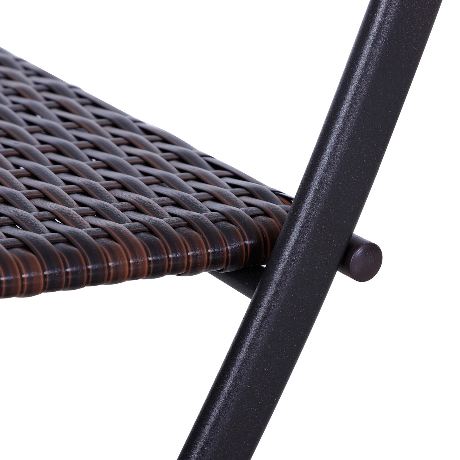 Brun polyrattan bistroset för 2 – Utomhus trädgårdsmöbler