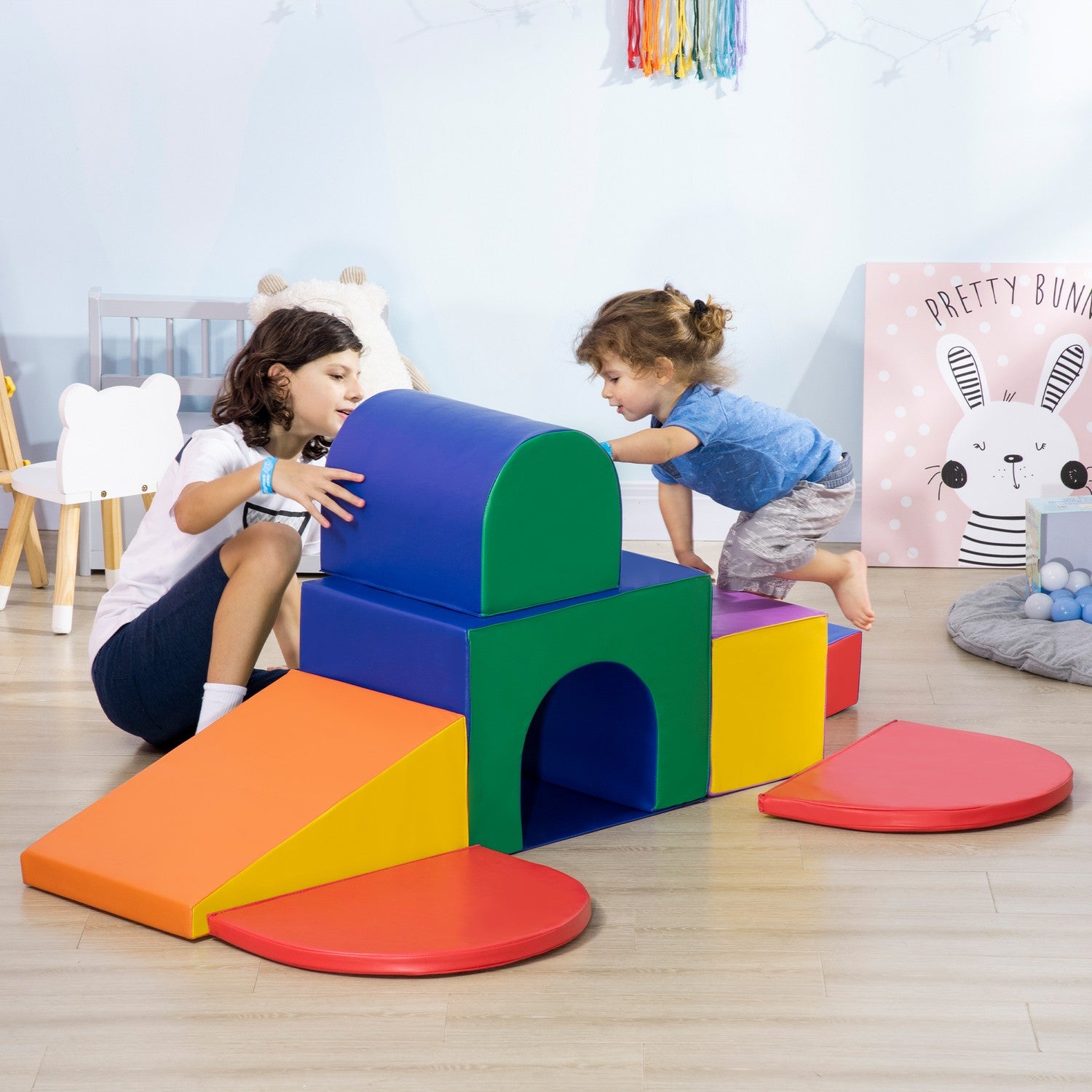 Byggklossar i skum, EPE i konstläder, 1-3 år