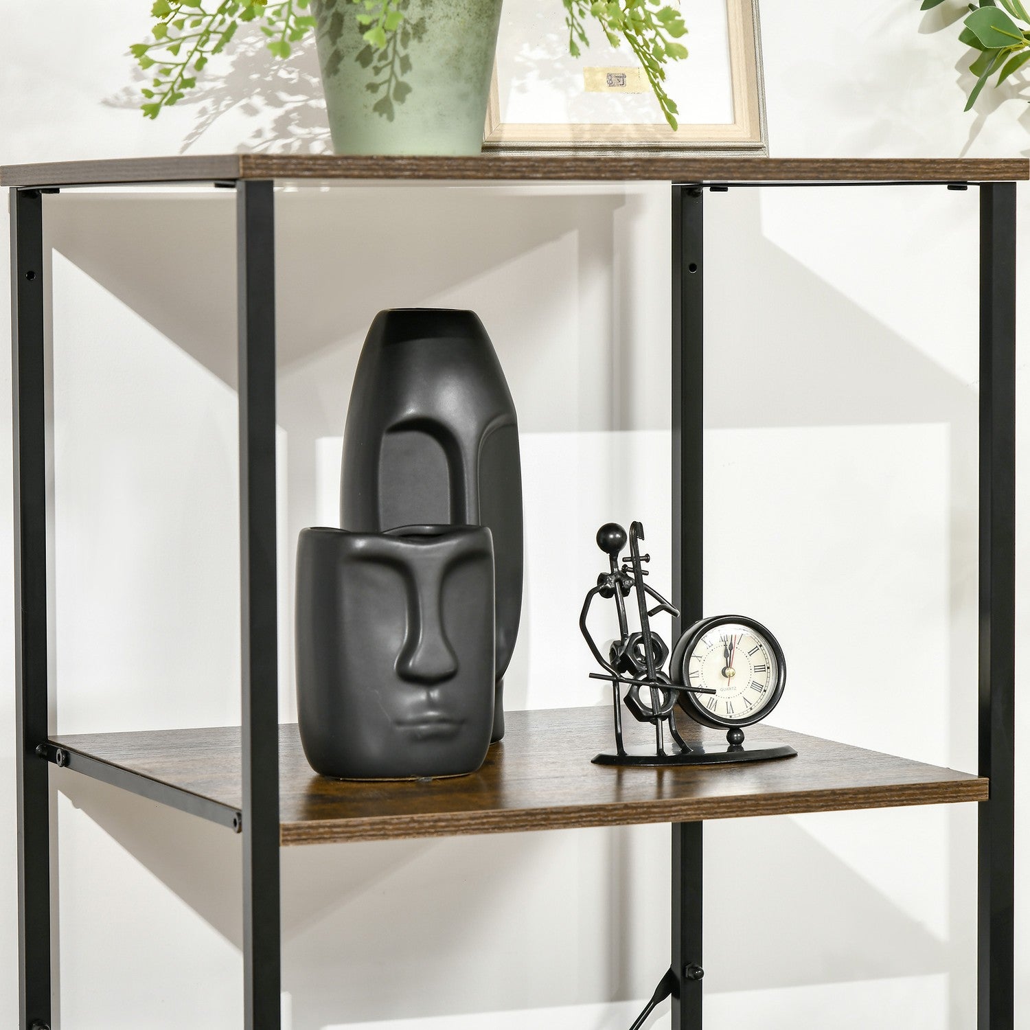 Byrå, 3 tyglådor, 2 hyllor, Rustikbrun