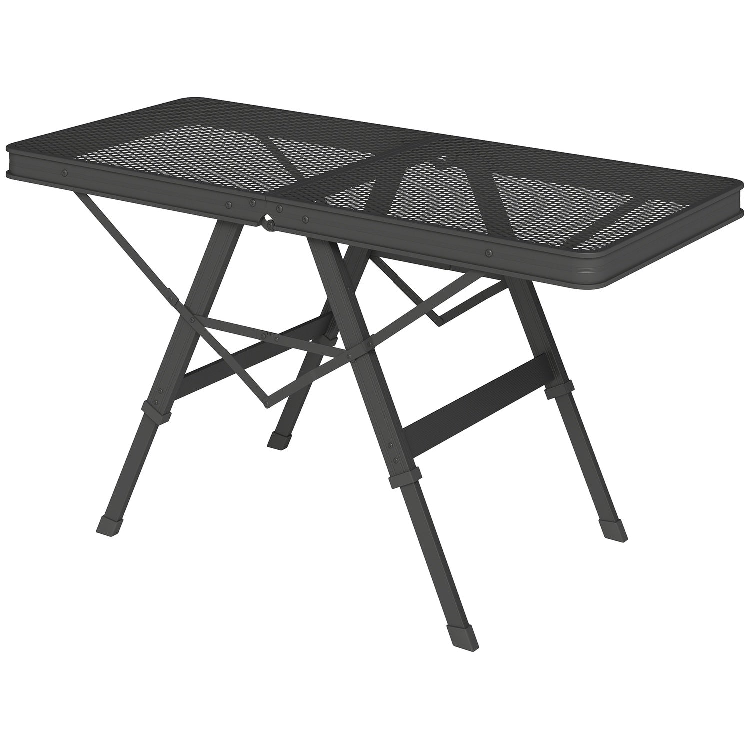 Fällbart campingbord i aluminium – Justerbart i höjdled, 90x40,5 cm