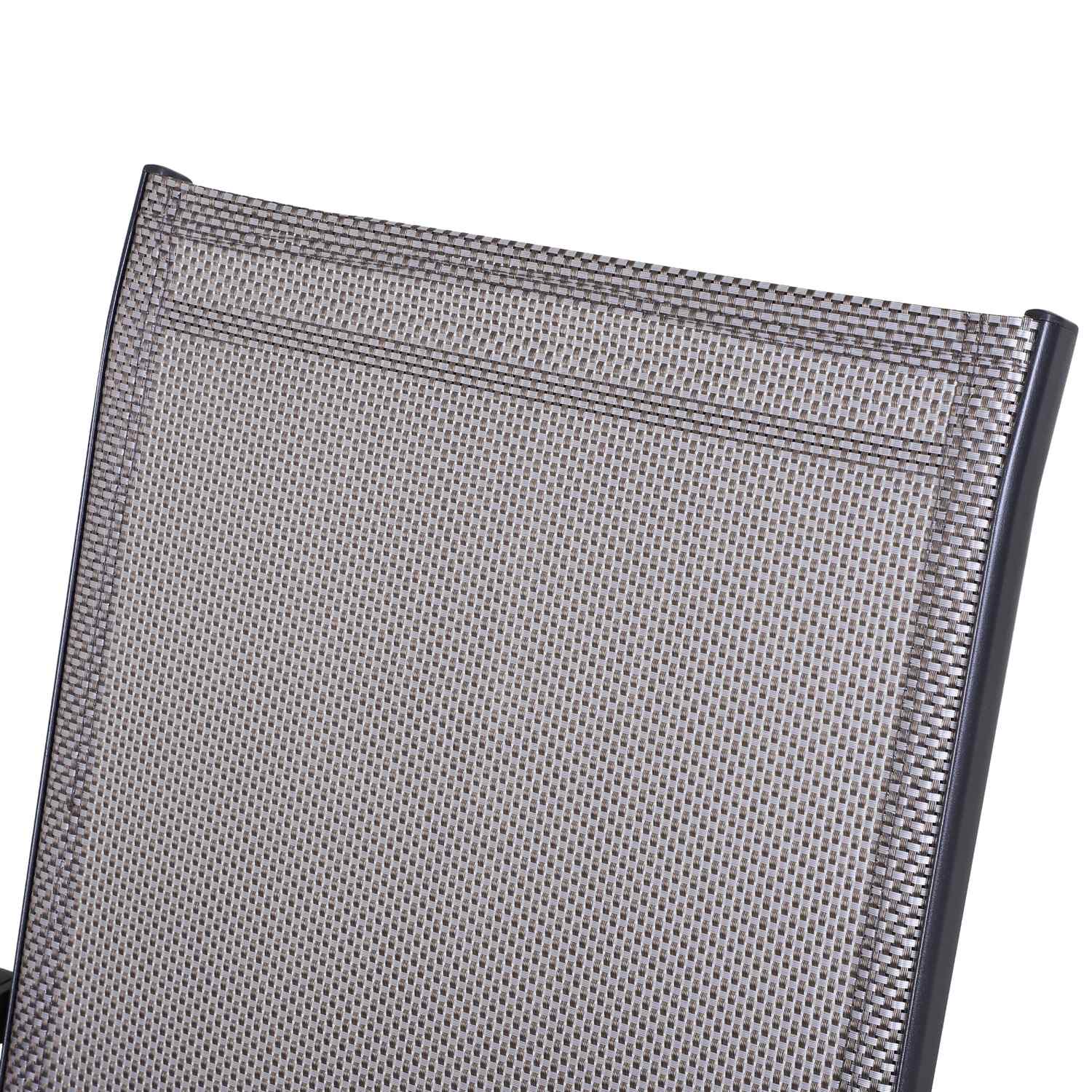 Camping hopfällbara stolar Set om 2, metall, armstöd, grå