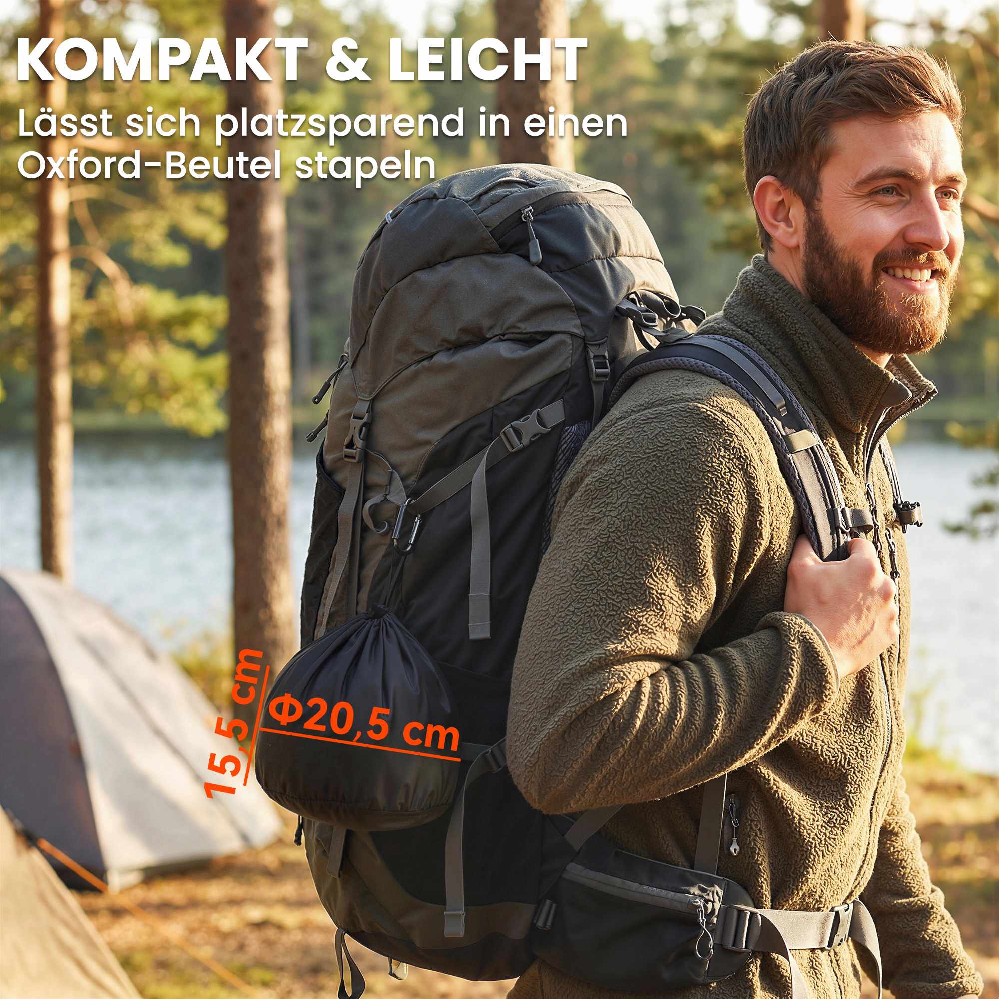 Campingkokkärlsset, 5 delar, skållningssäkra handtag, grå