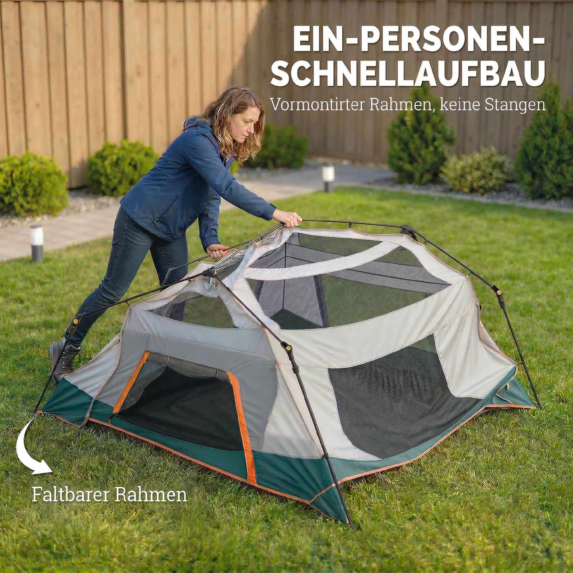 Campingtält för 4-6 personer, vattentätt, UV30+ skydd