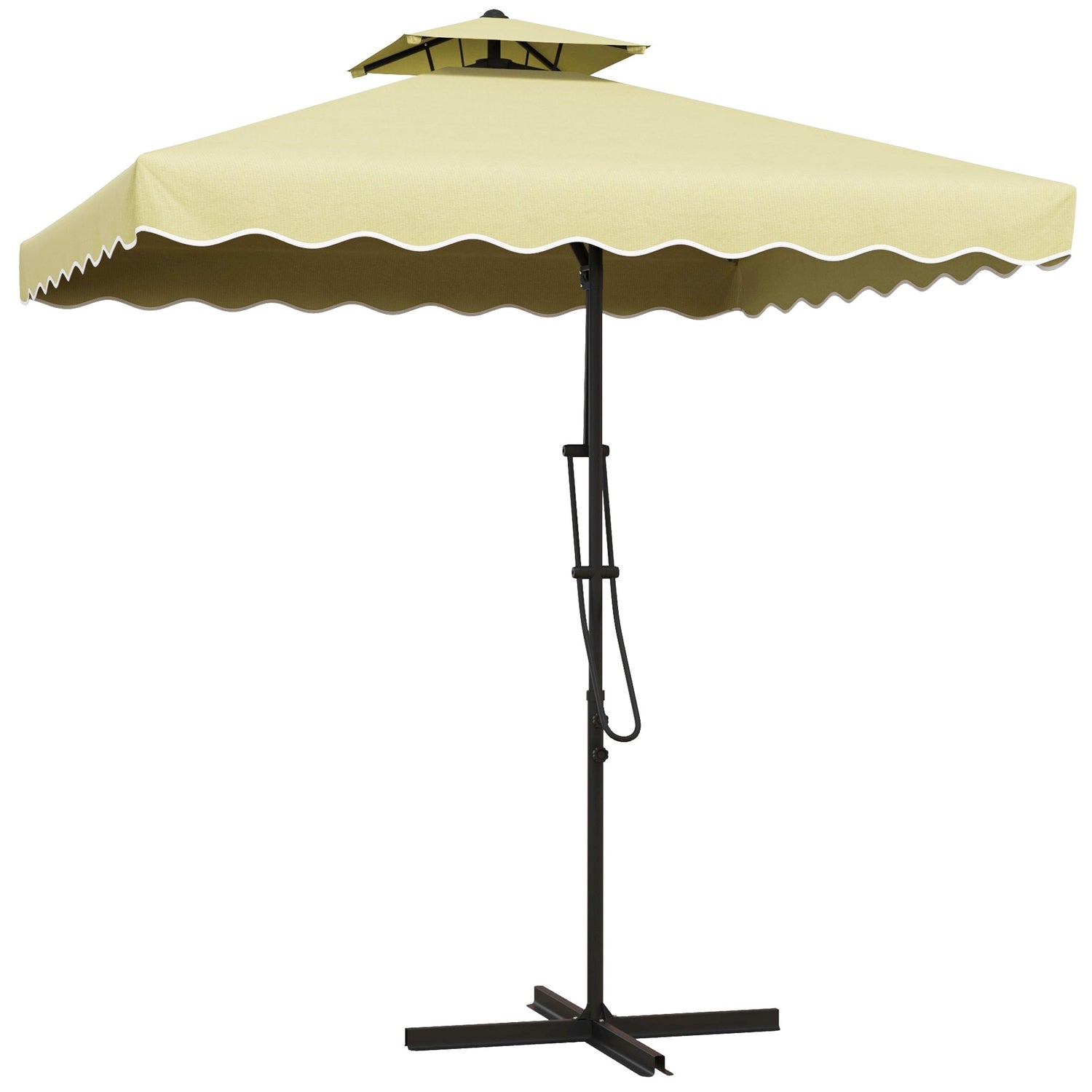 Cantilever Parasoll 243x243cm med UV-skydd & Dubbeltak