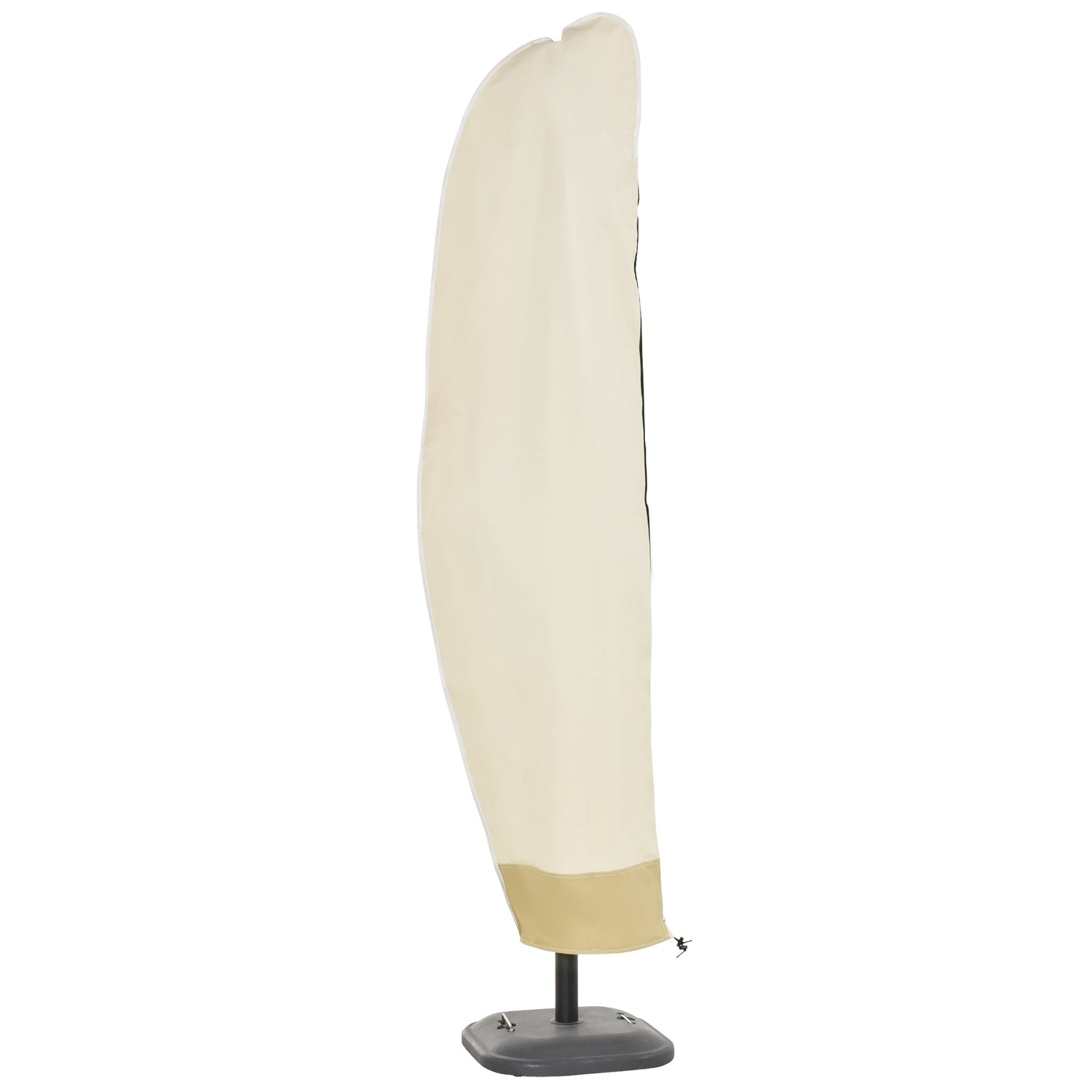 Cantilever paraplyskydd, Oxford med dragkedja, Beige 56x220cm