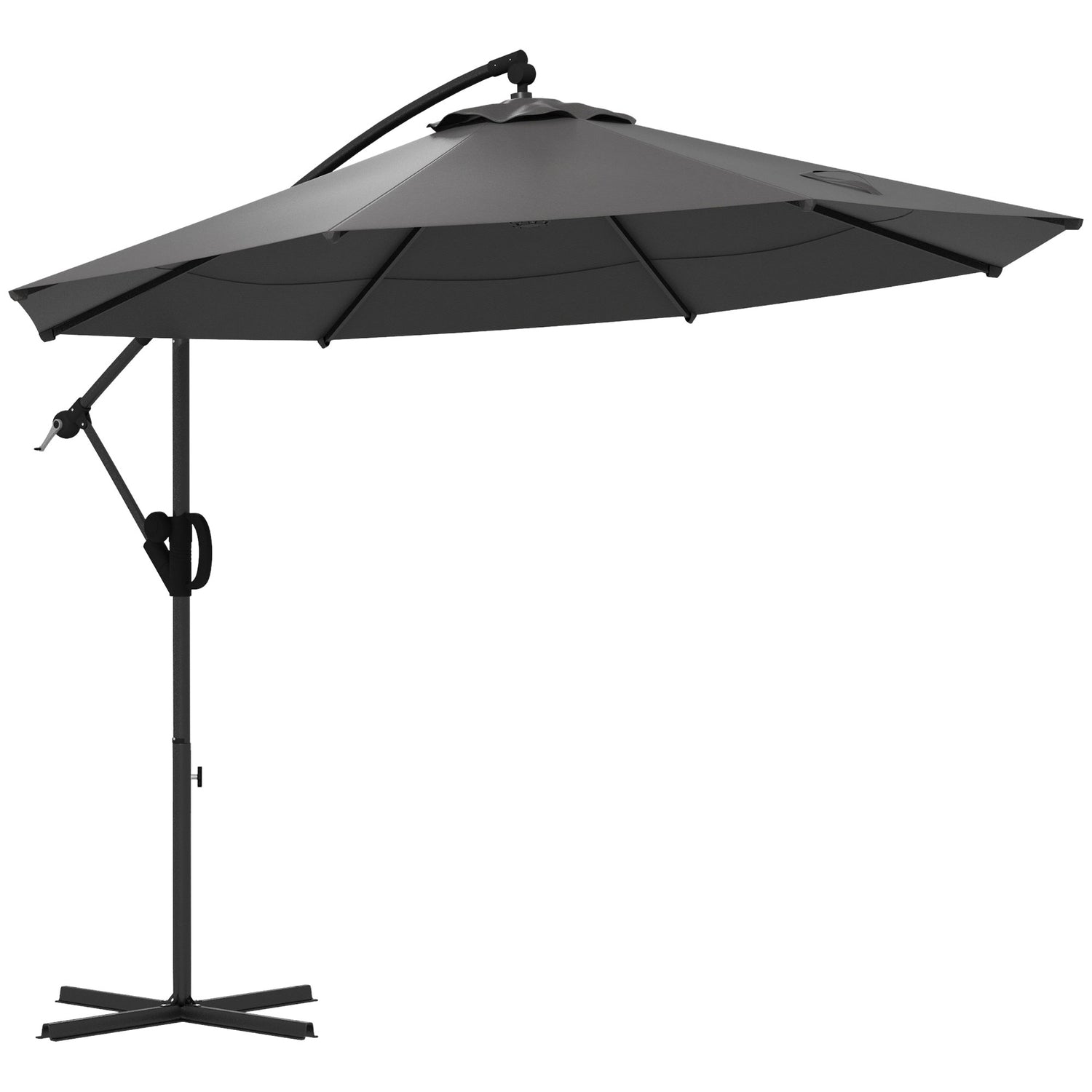 Cantilever uteplatsparaply, Ø293 Cm, Vev & Tilt, Cross Base