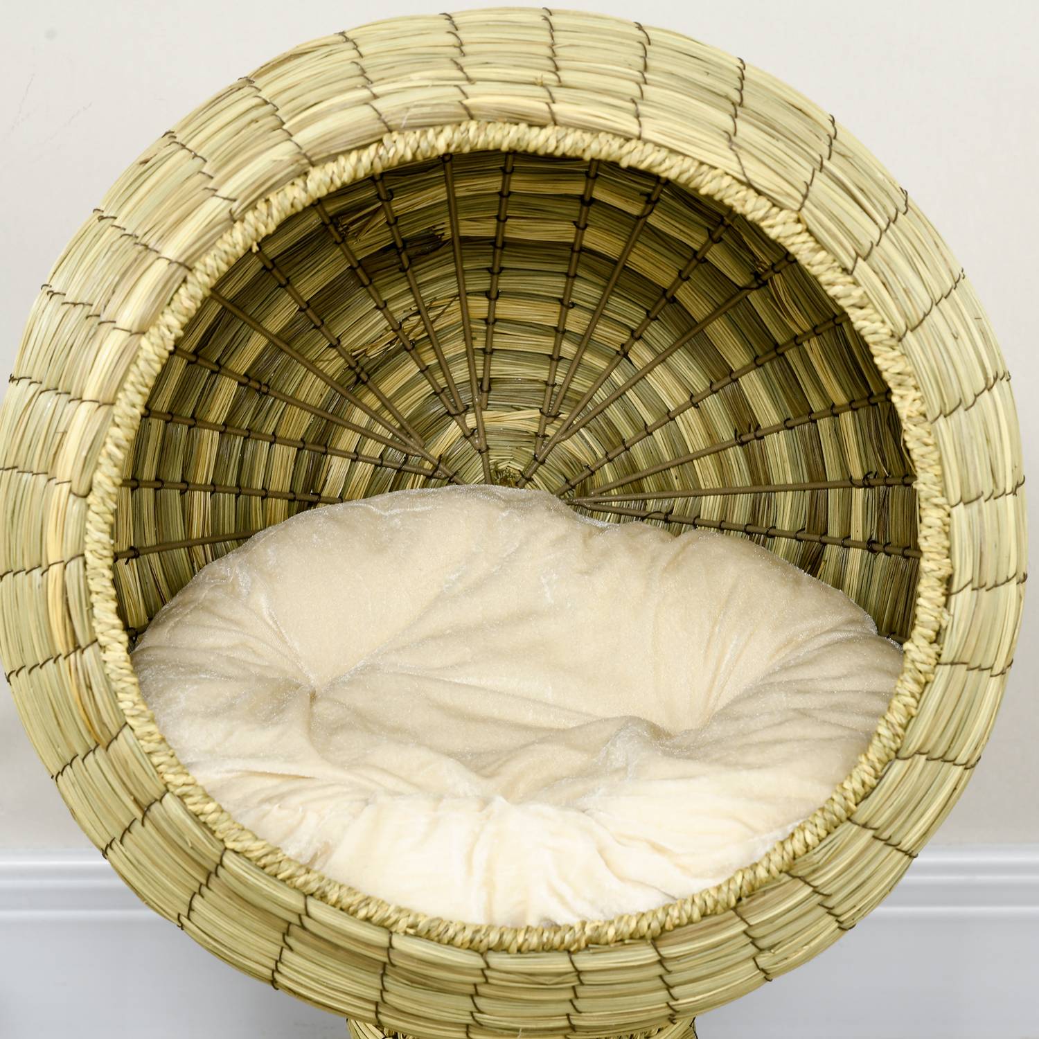 Cat Cave Korg med avtagbar kudde, sjögräs, 41x71,5 cm