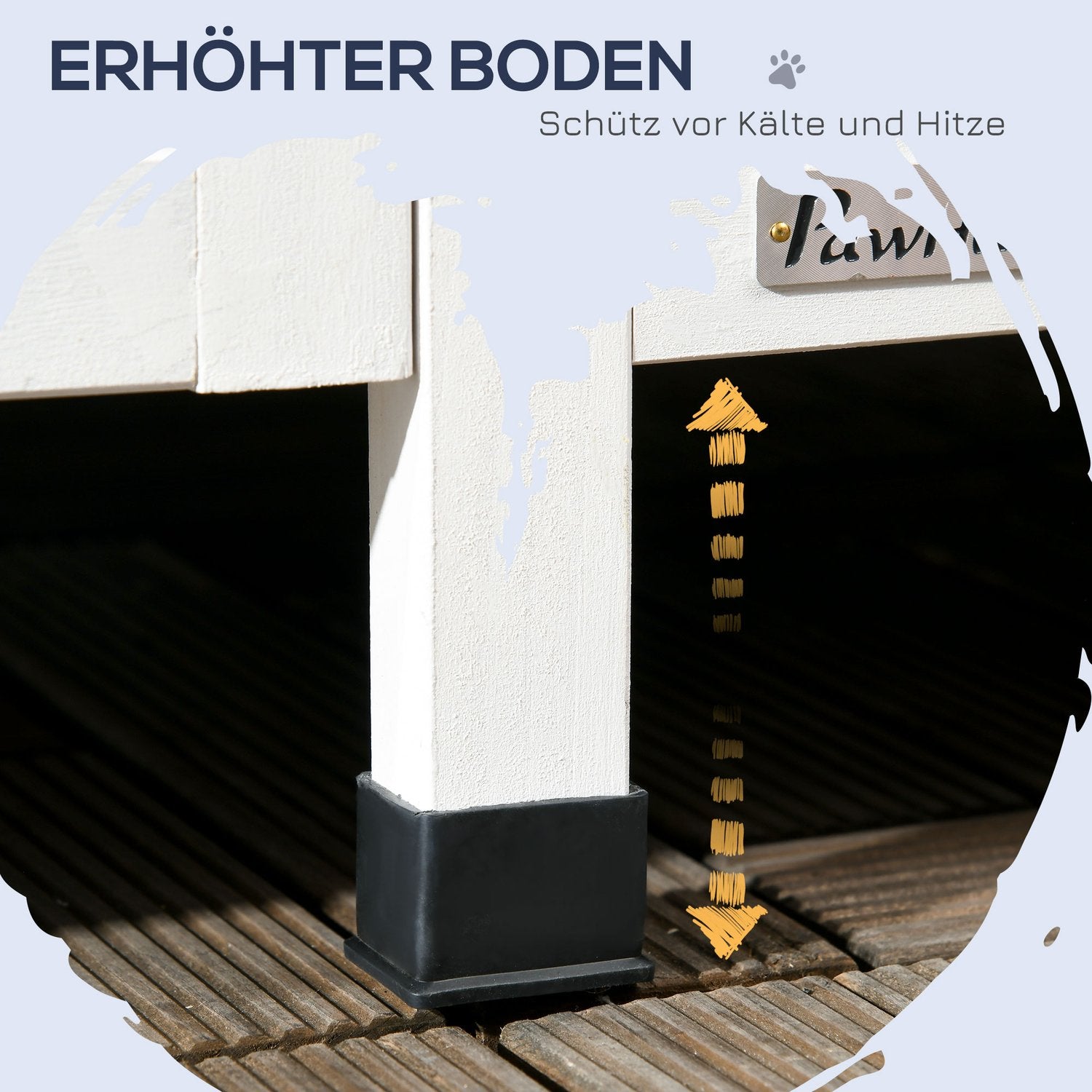 Utomhuskatthus, granträ, 2 våningar, asfalttak