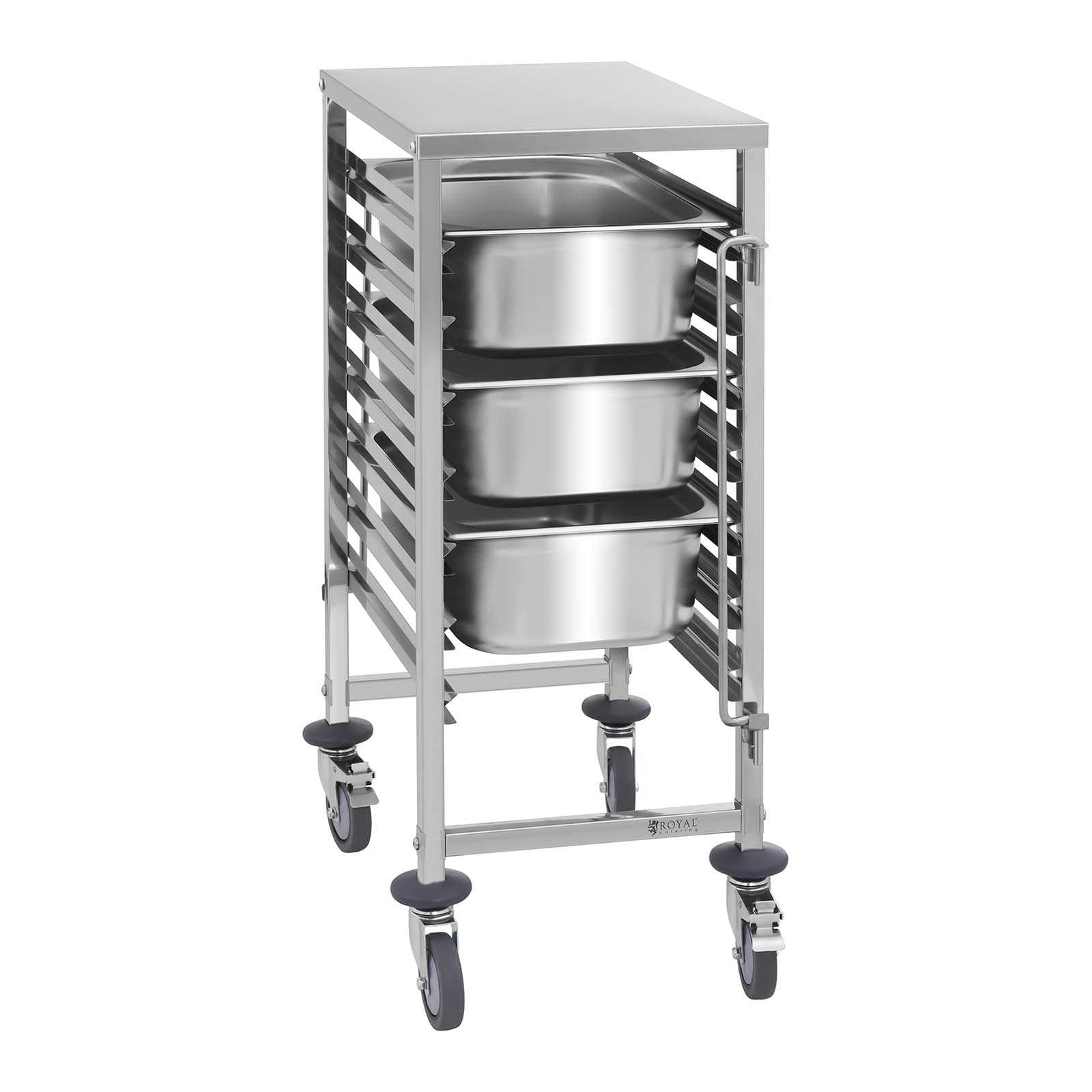 Cateringtransportvagn för 7x GN1/1-containrar, lastkapacitet upp till 50 kg