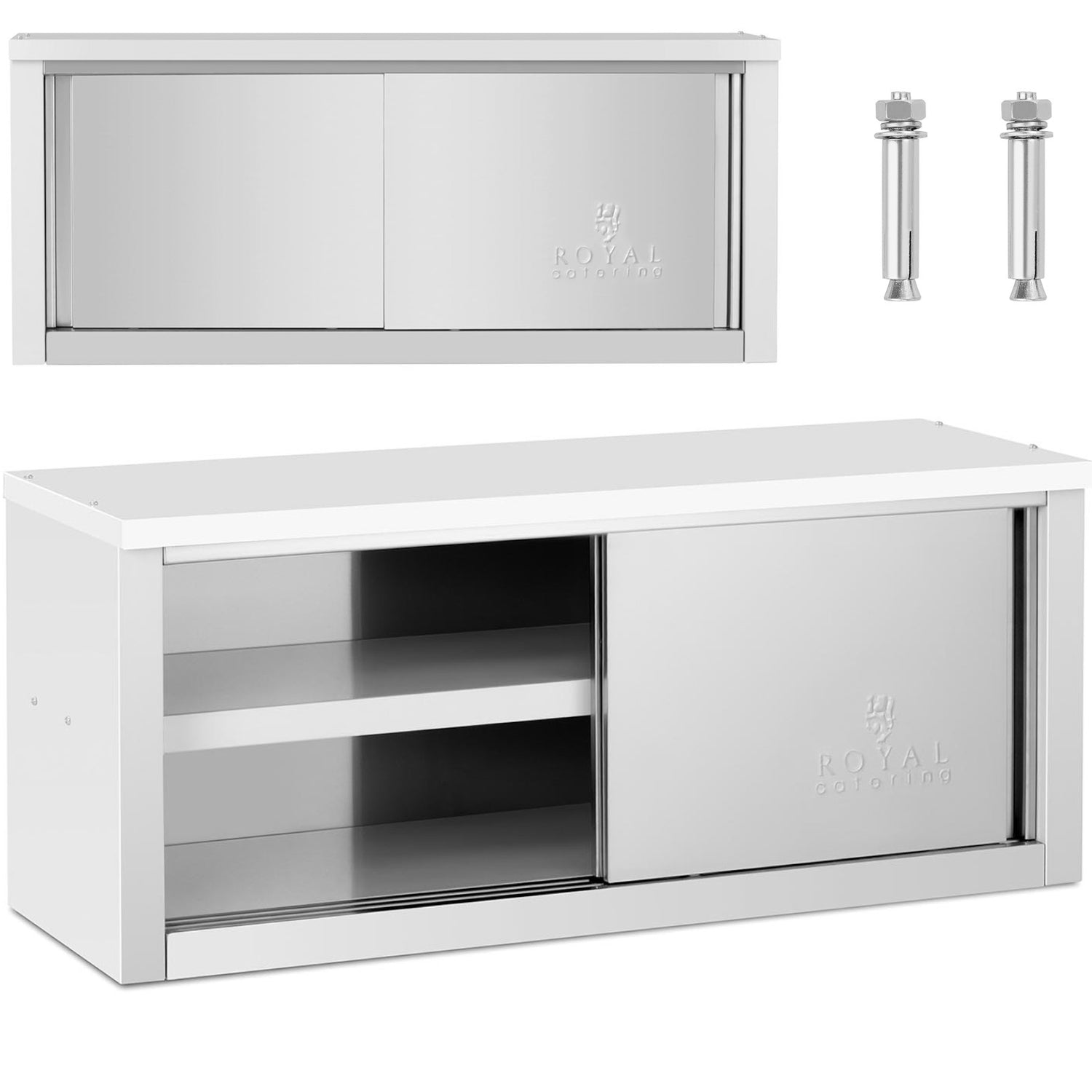 Catering väggskåp med skjutdörrar STÅL 150 kg 120 x 40 x 50 cm